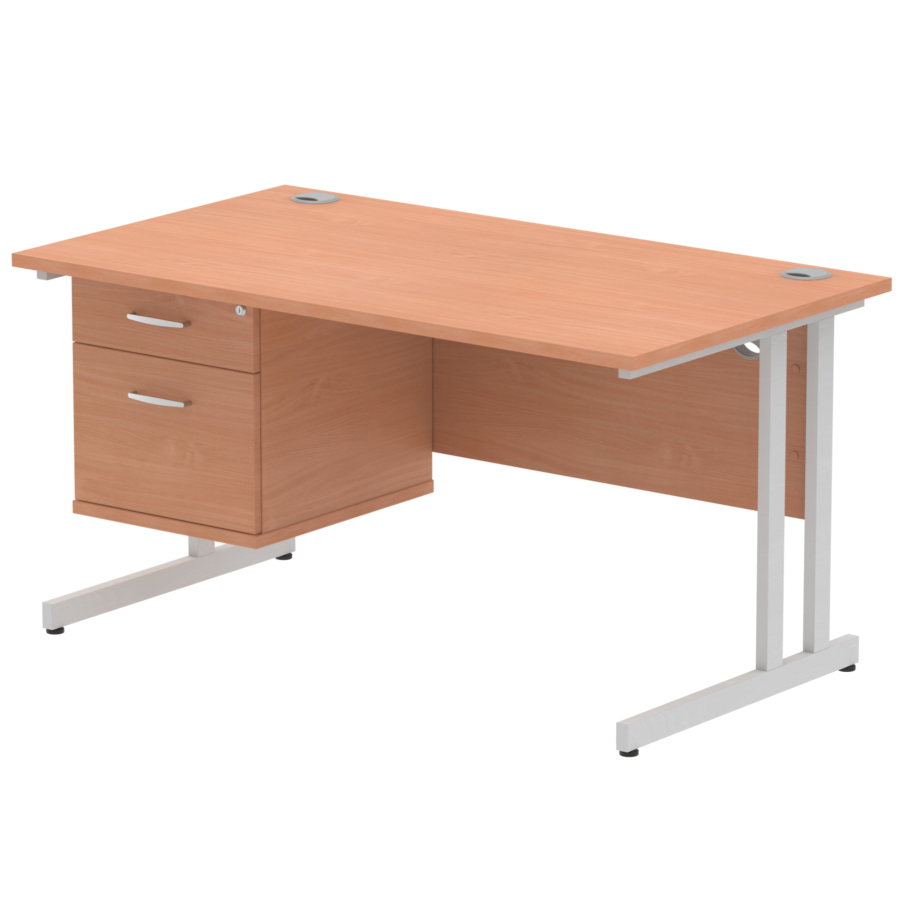 Beech / Silver Frame