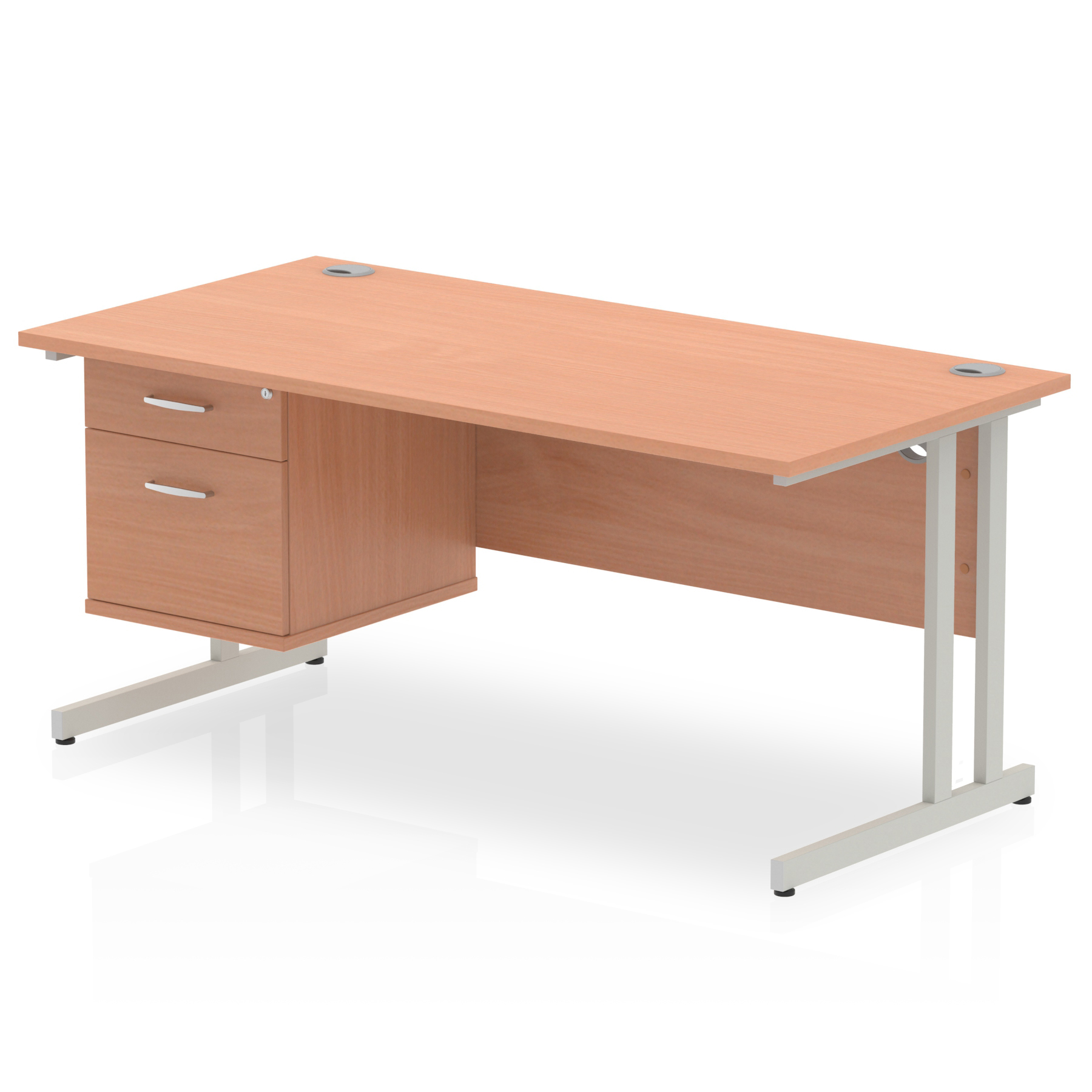 Beech / Silver Frame