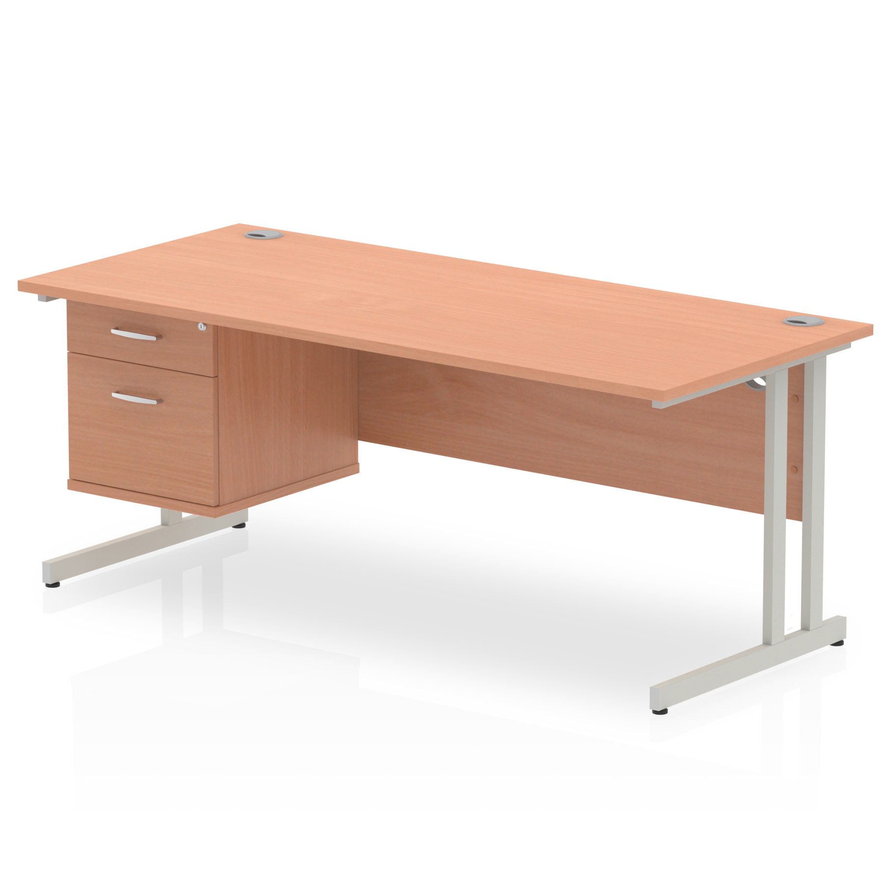 Beech / Silver Frame