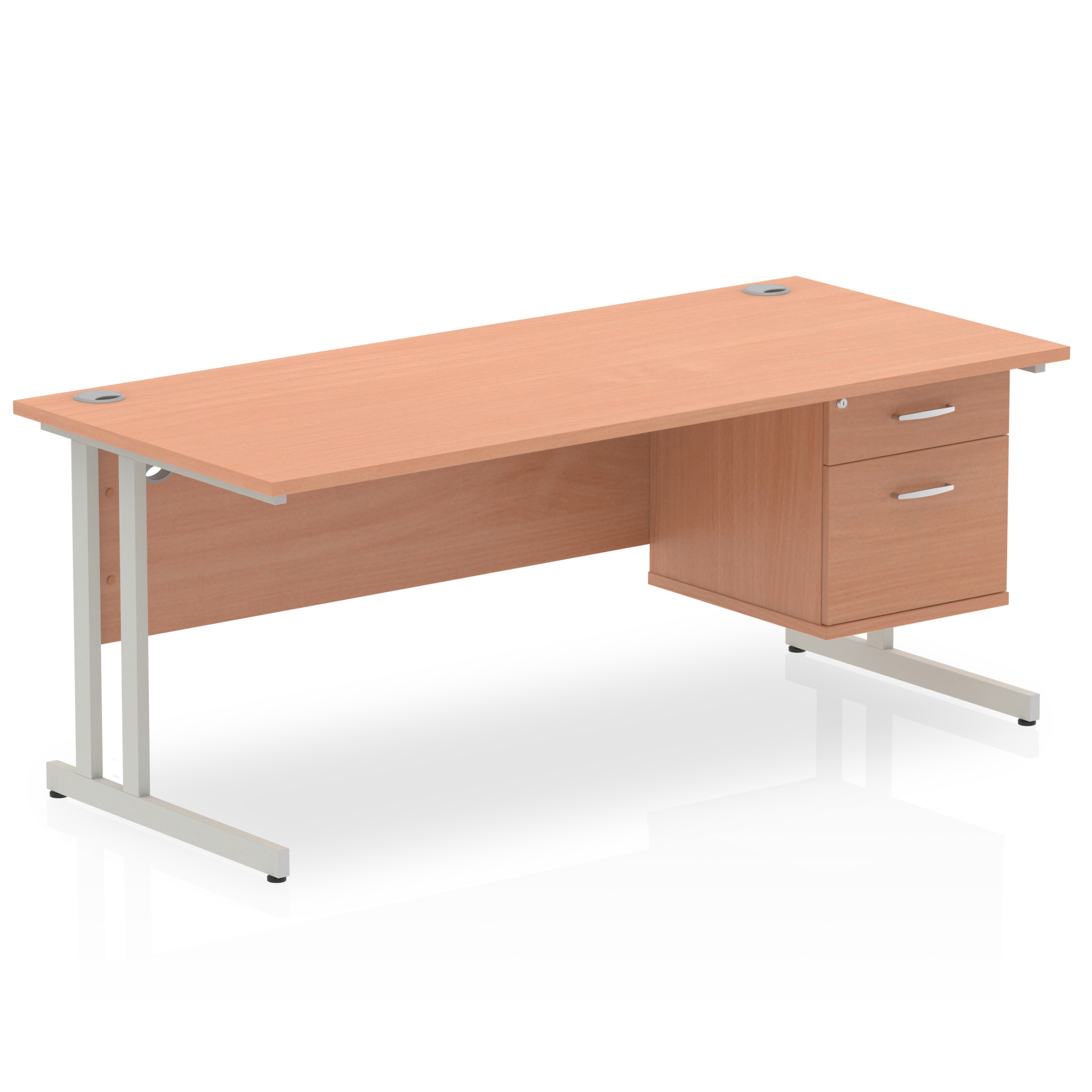 Beech / Silver Frame