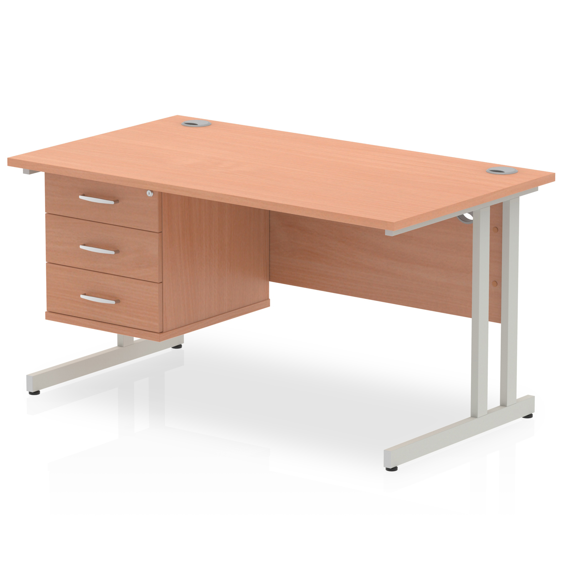 Beech / Silver Frame
