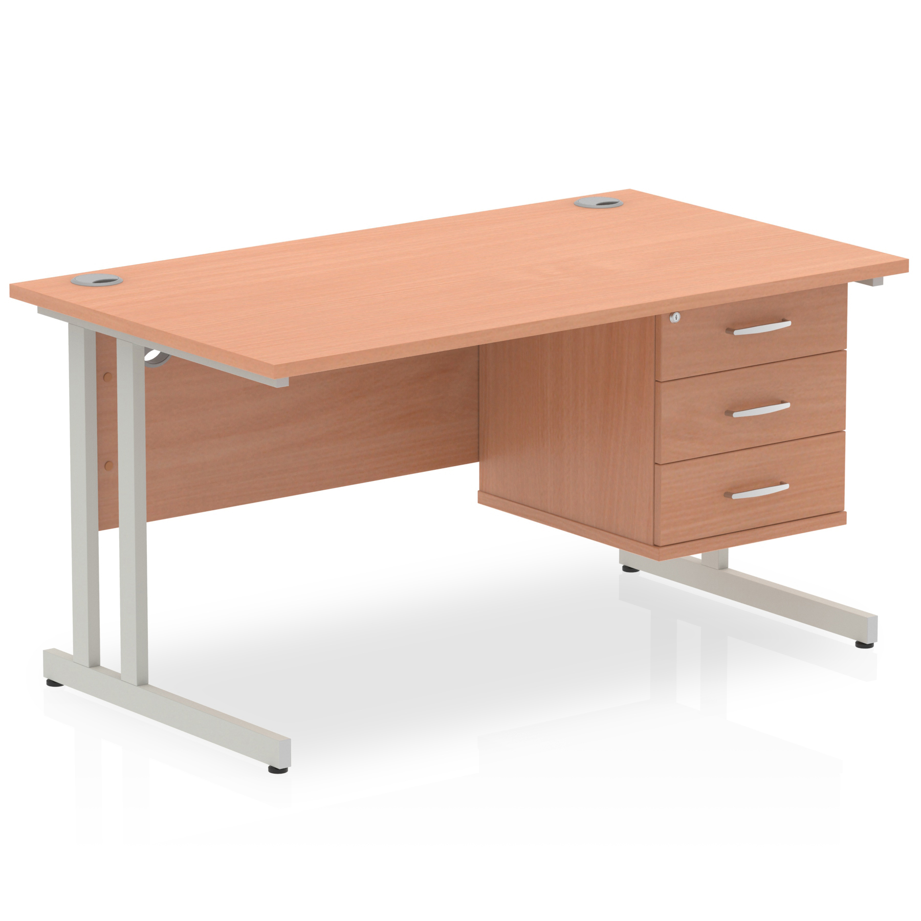 Beech / Silver Frame
