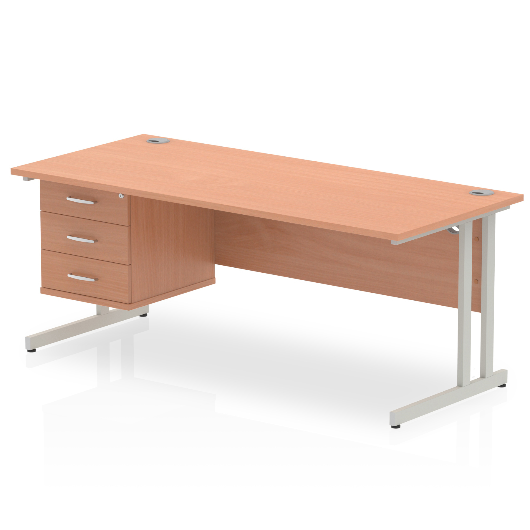 Beech / Silver Frame