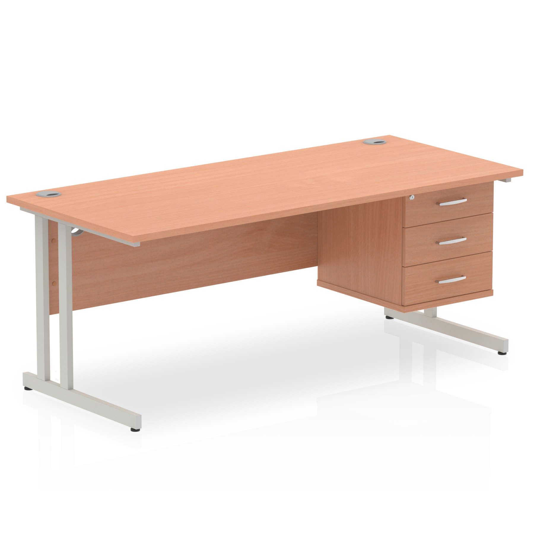 Beech / Silver Frame