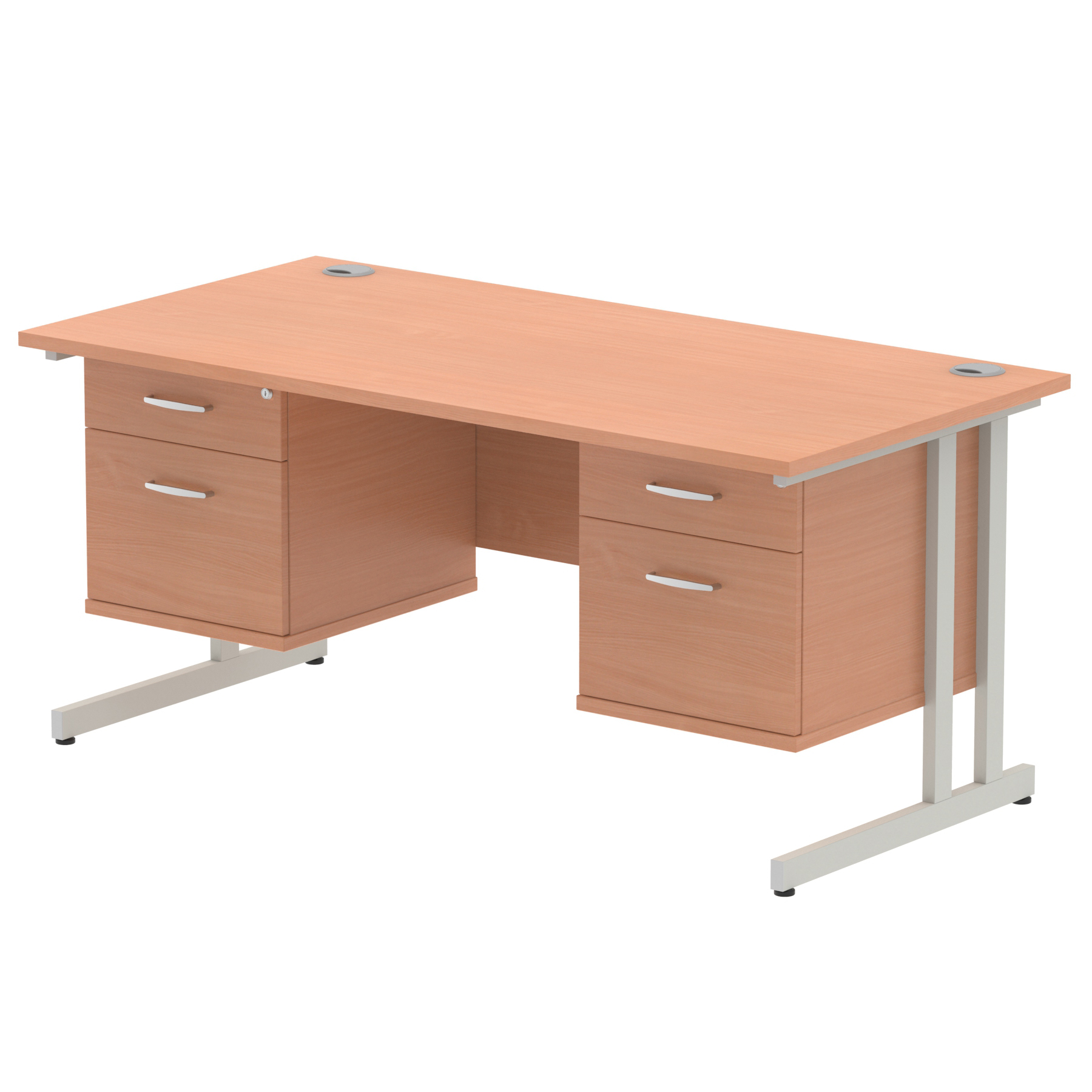 Beech / Silver Frame