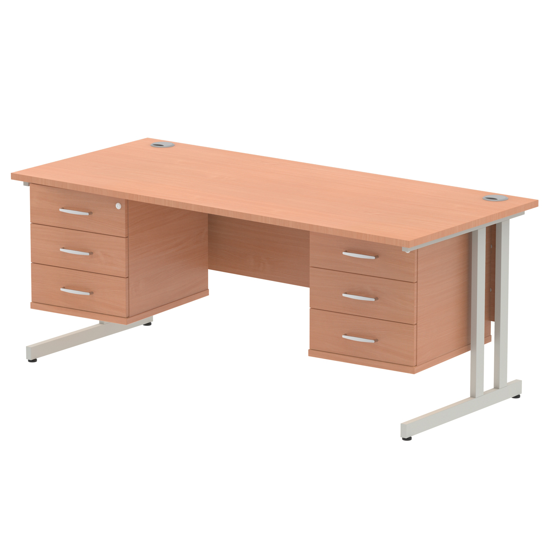 Beech / Silver Frame