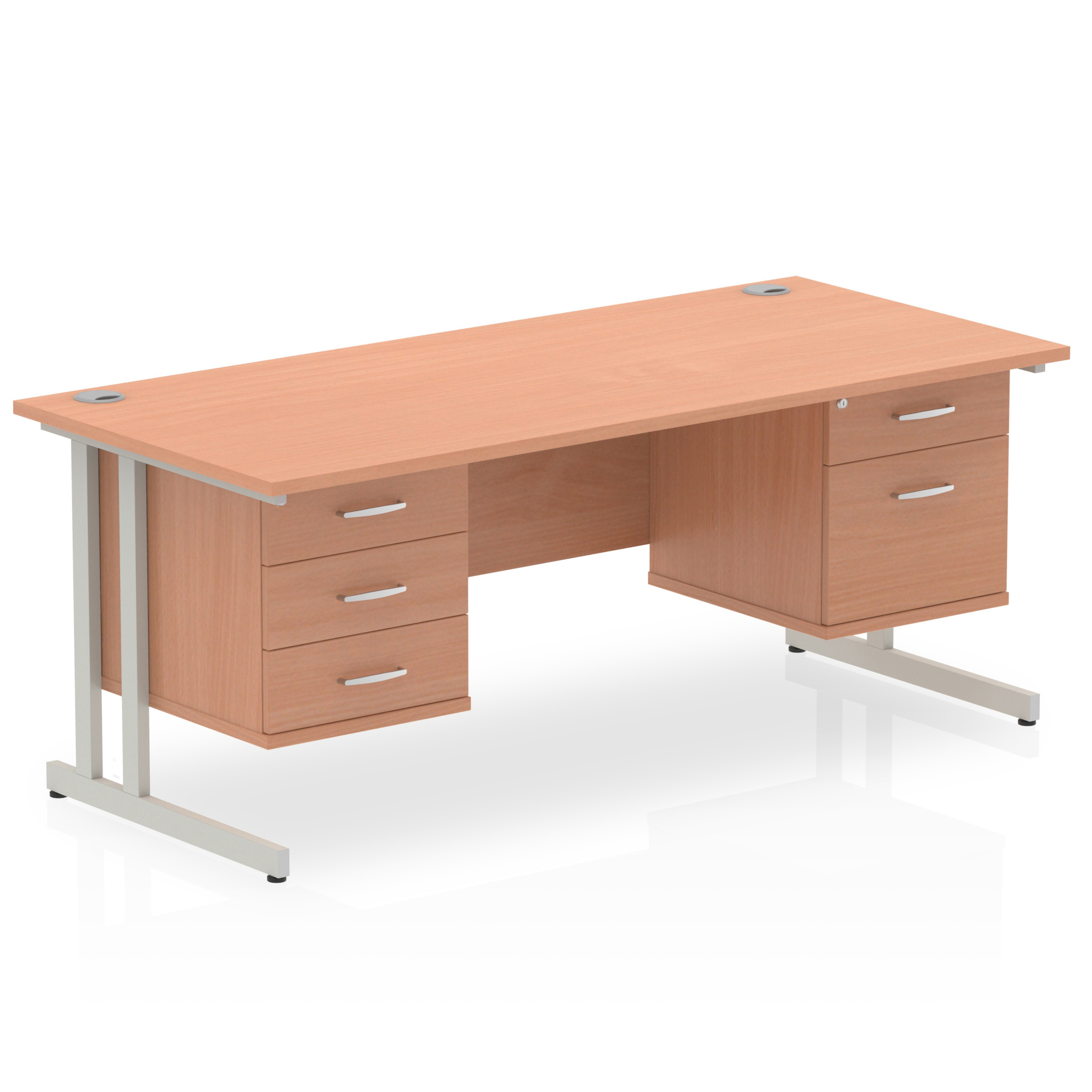 Beech / Silver Frame