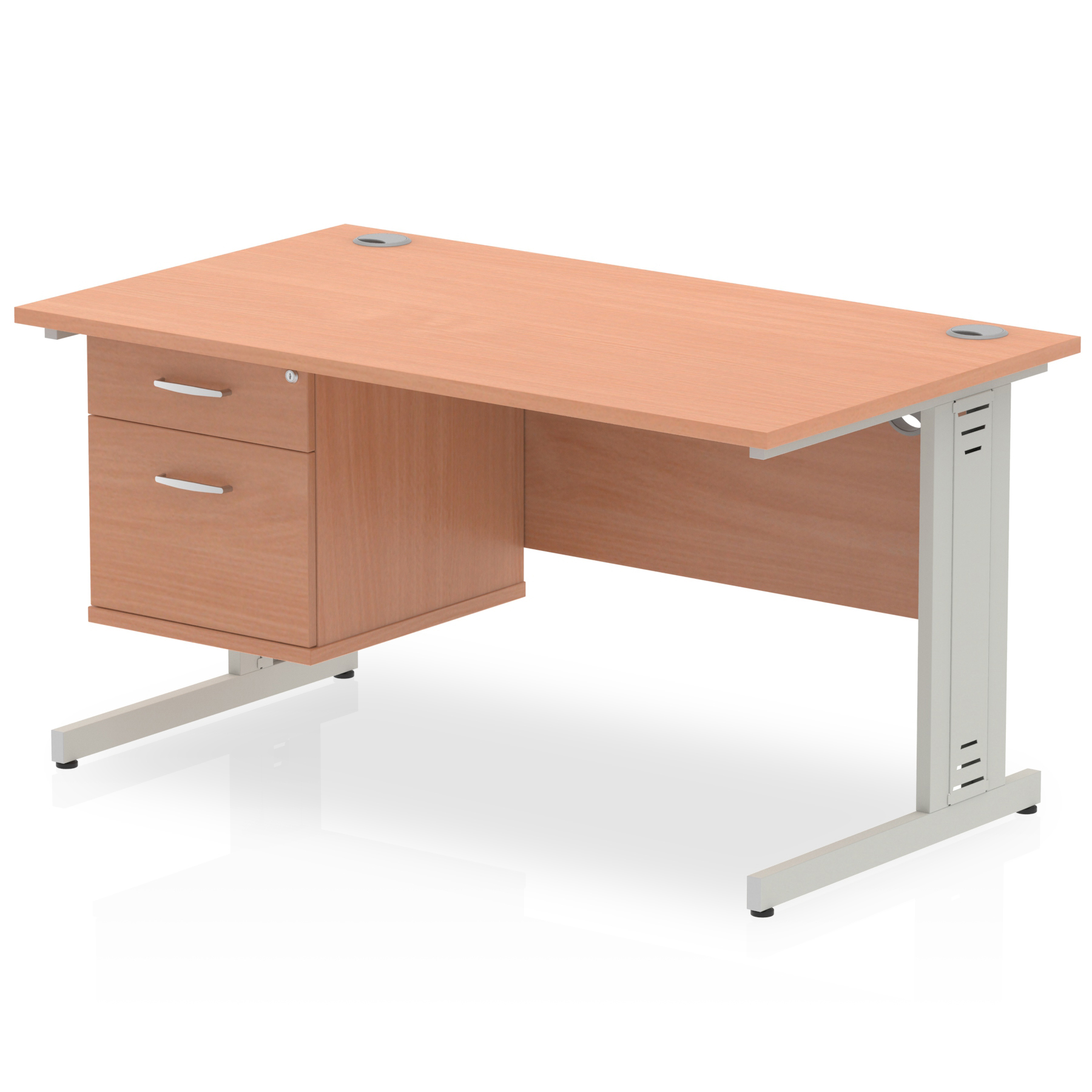 Beech / Silver Frame