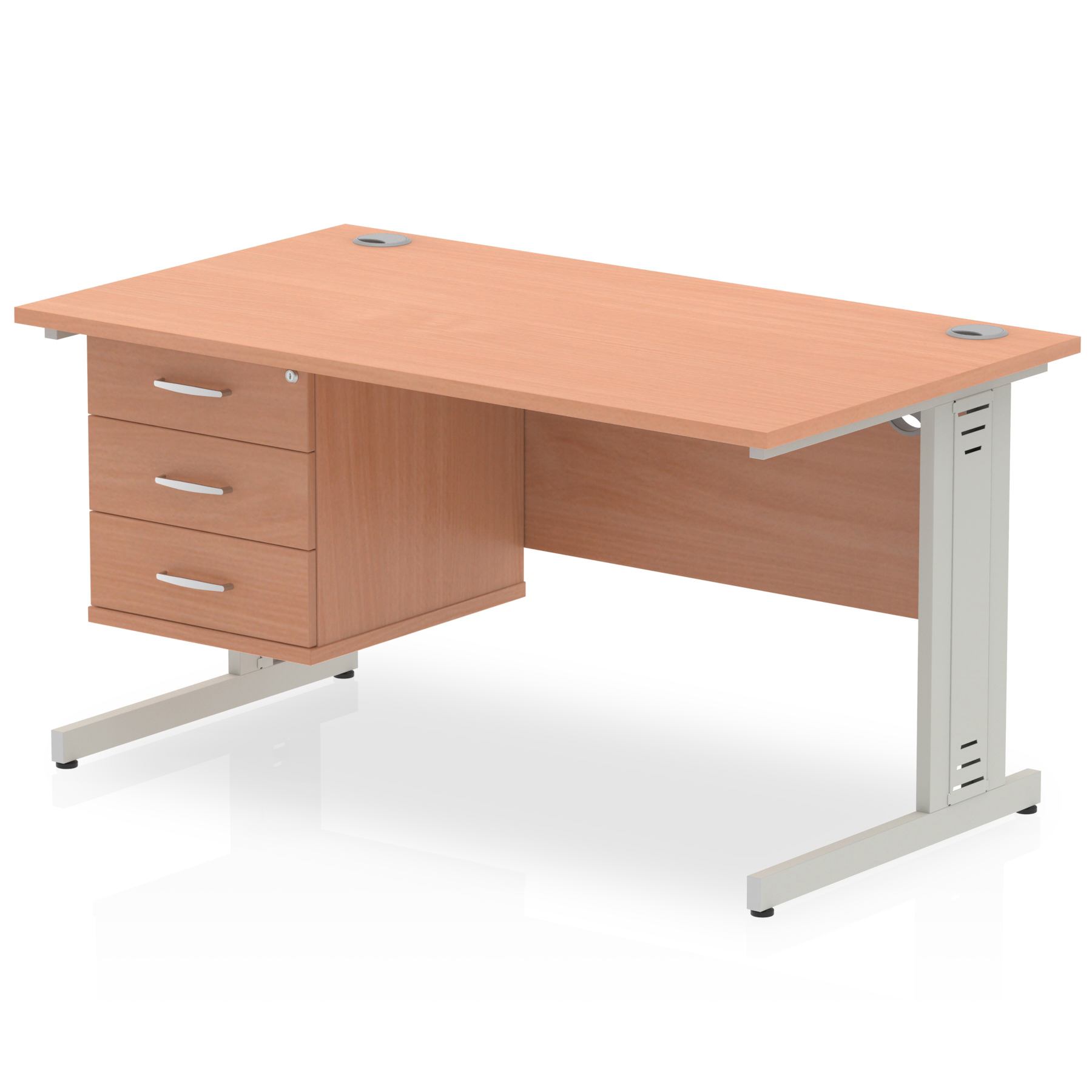 Beech / Silver Frame