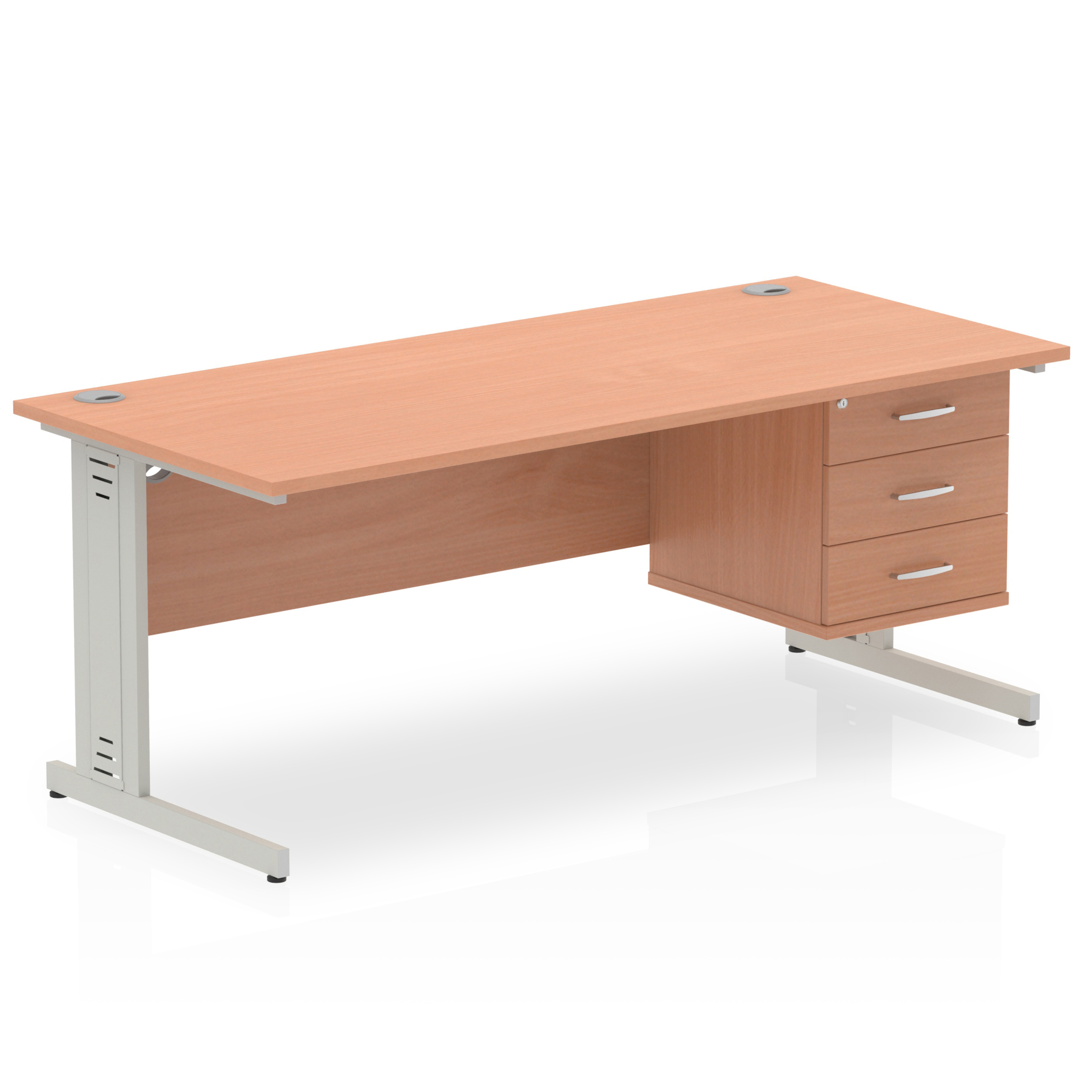 Beech / Silver Frame