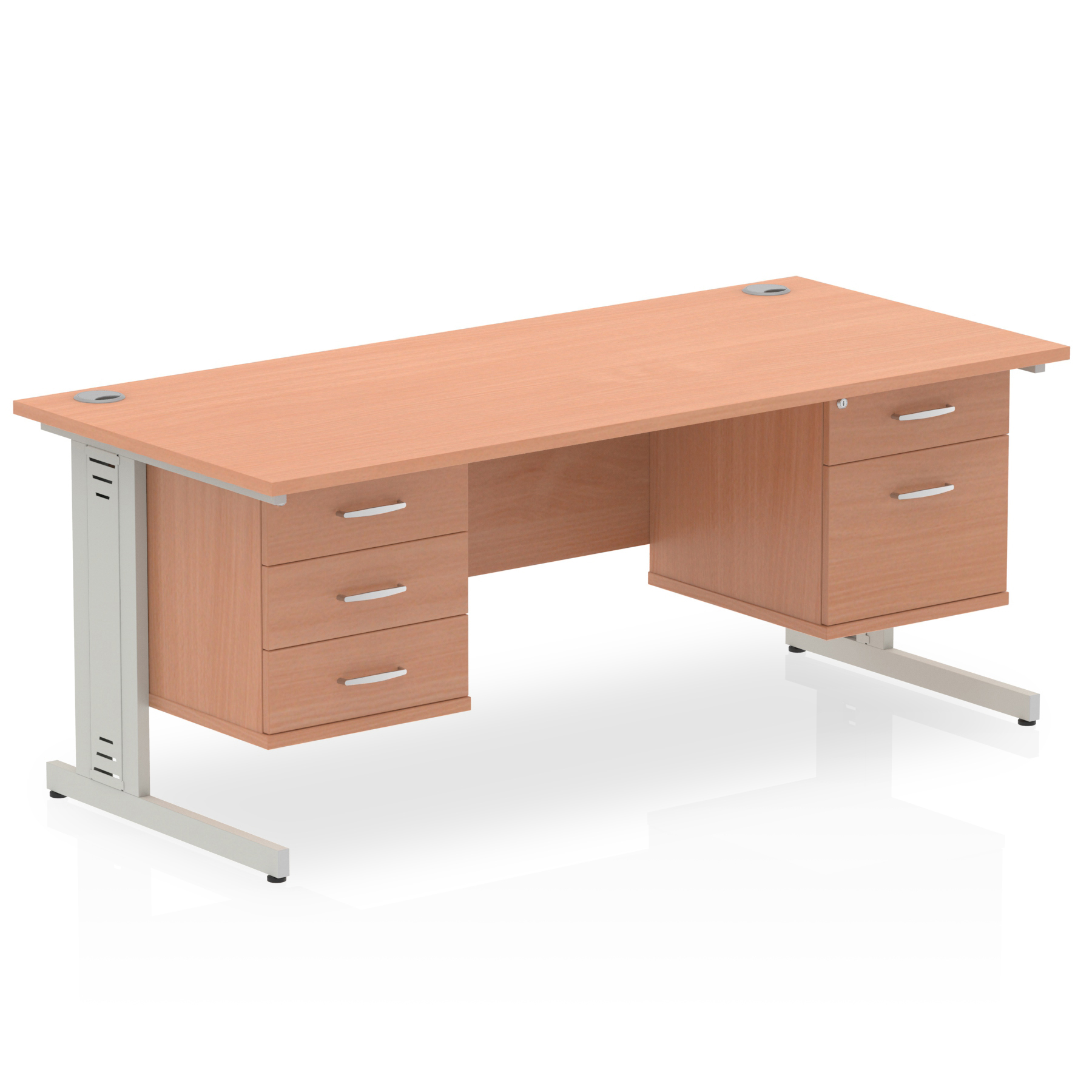 Beech / Silver Frame