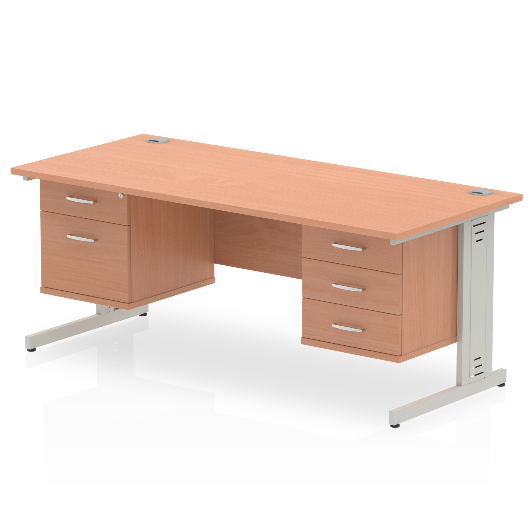 Beech / Silver Frame