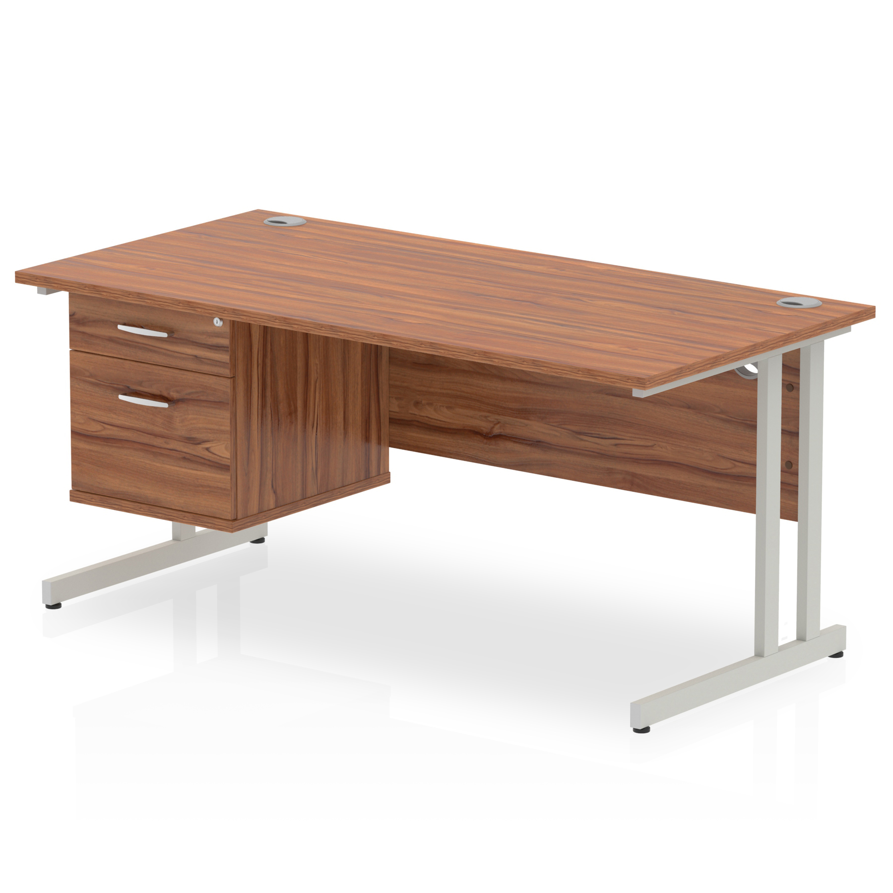 Walnut / Silver Frame