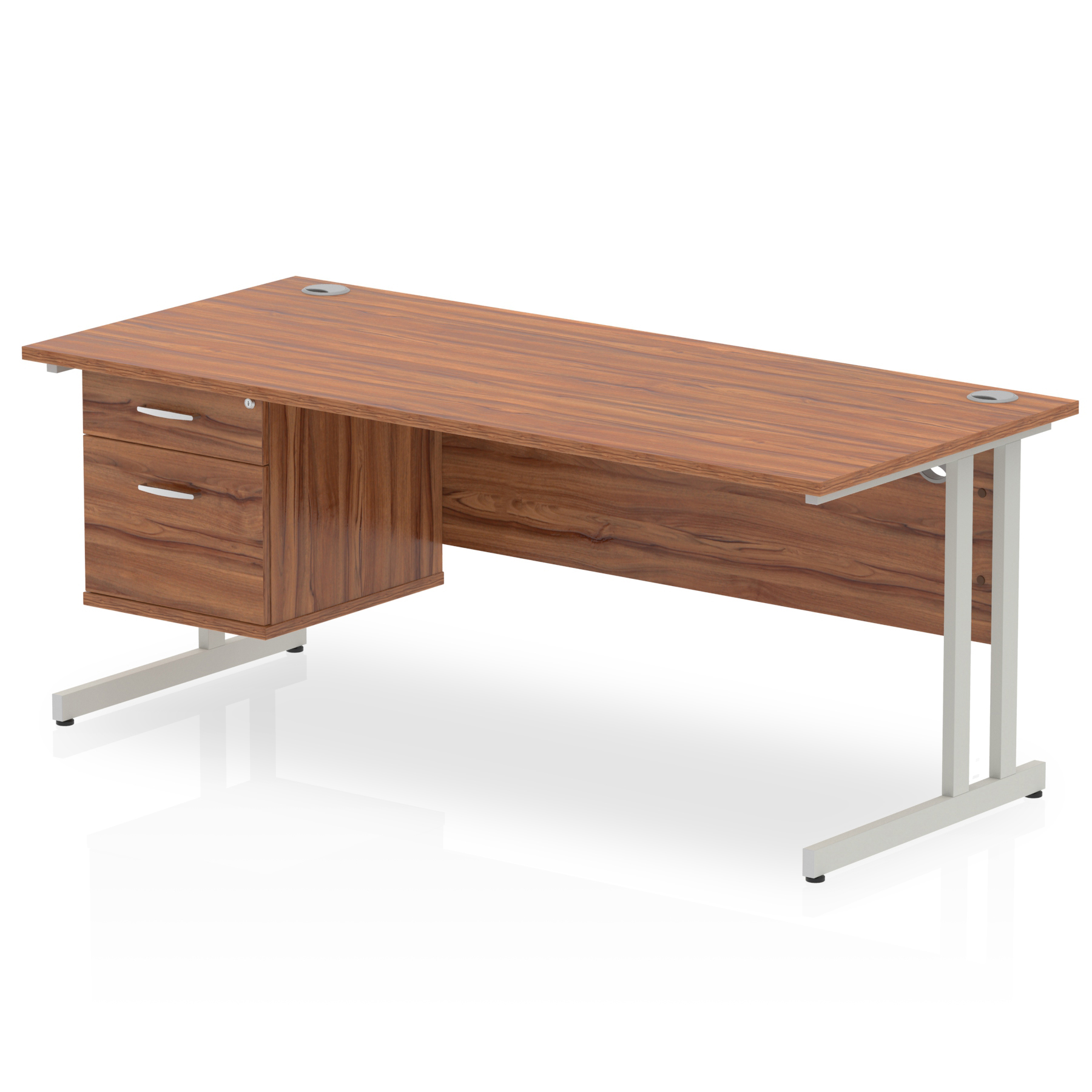 Walnut / Silver Frame