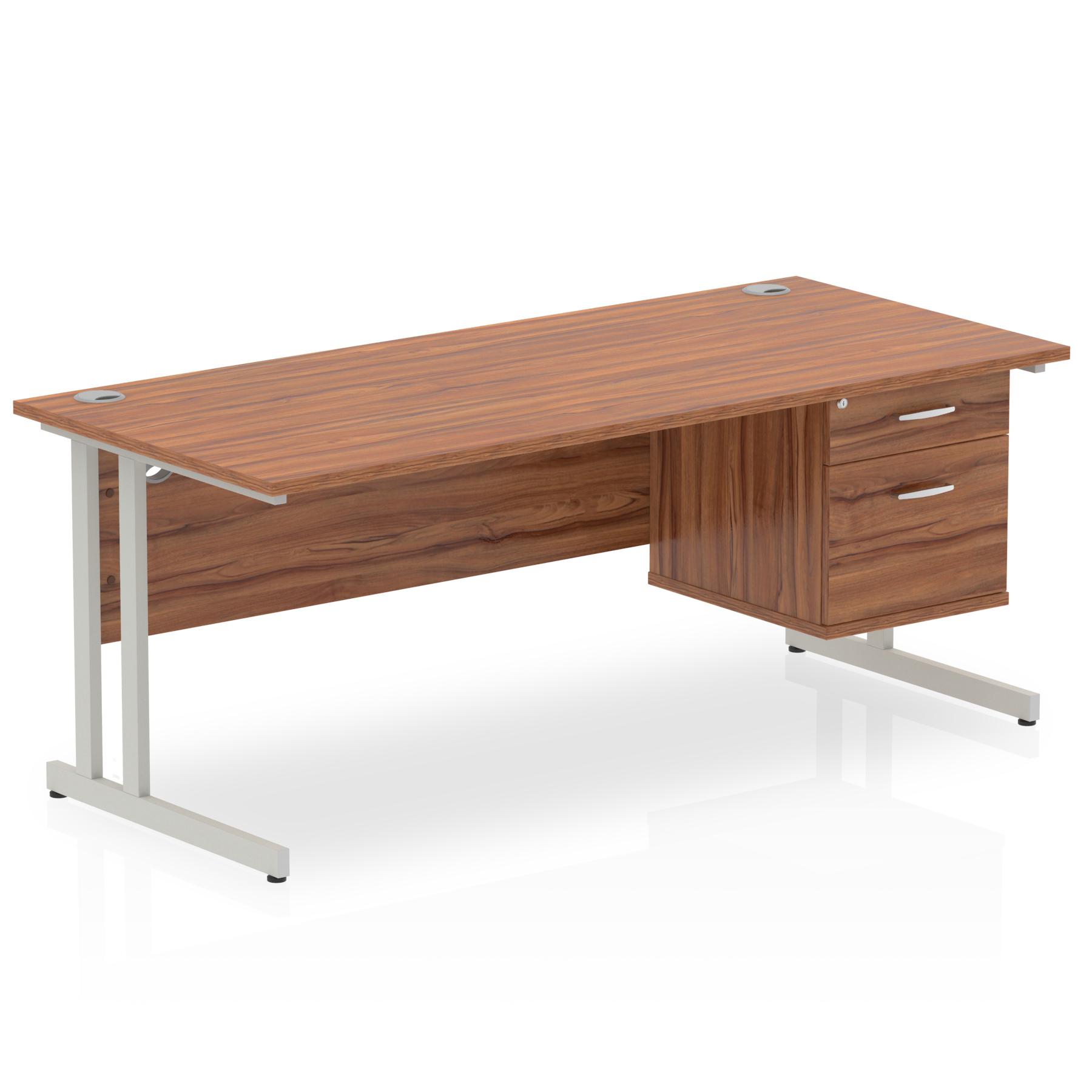 Walnut / Silver Frame
