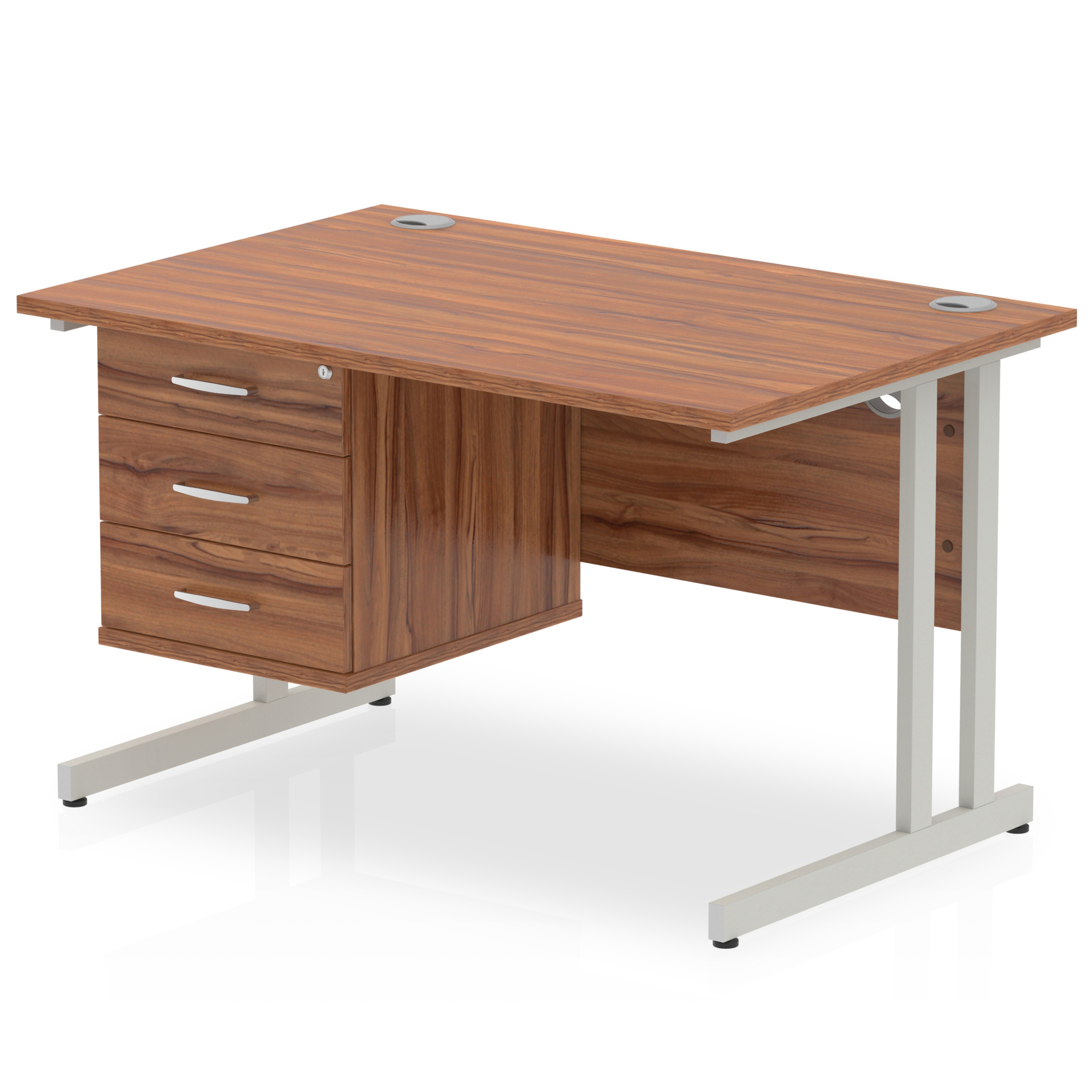 Walnut / Silver Frame