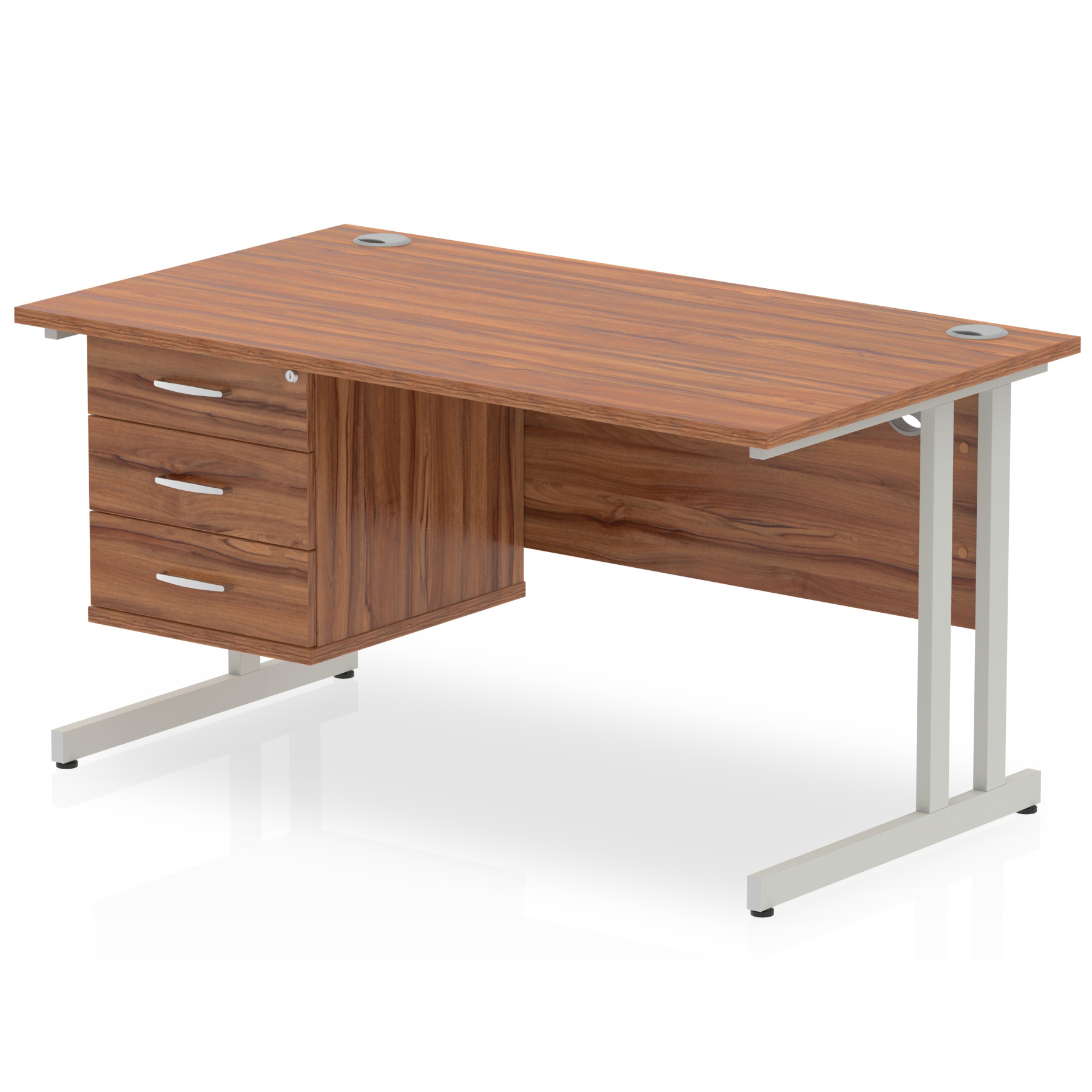 Walnut / Silver Frame