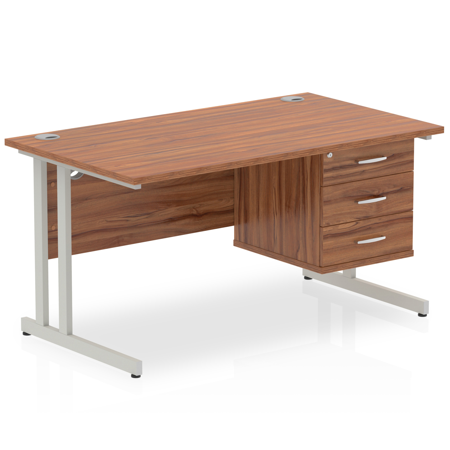 Walnut / Silver Frame