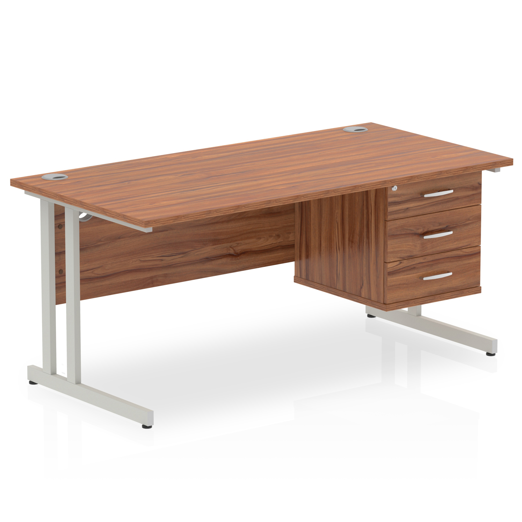 Walnut / Silver Frame