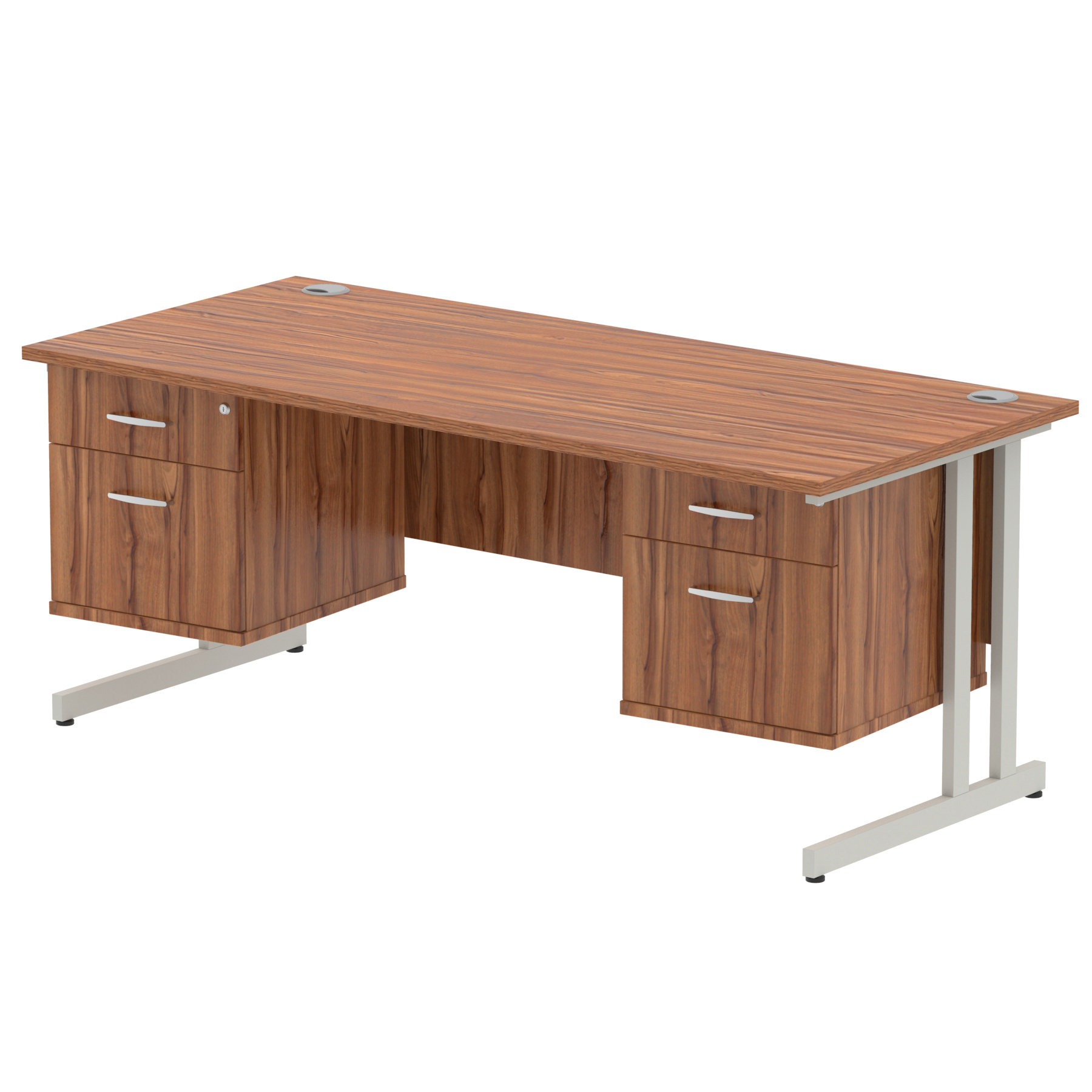Walnut / Silver Frame