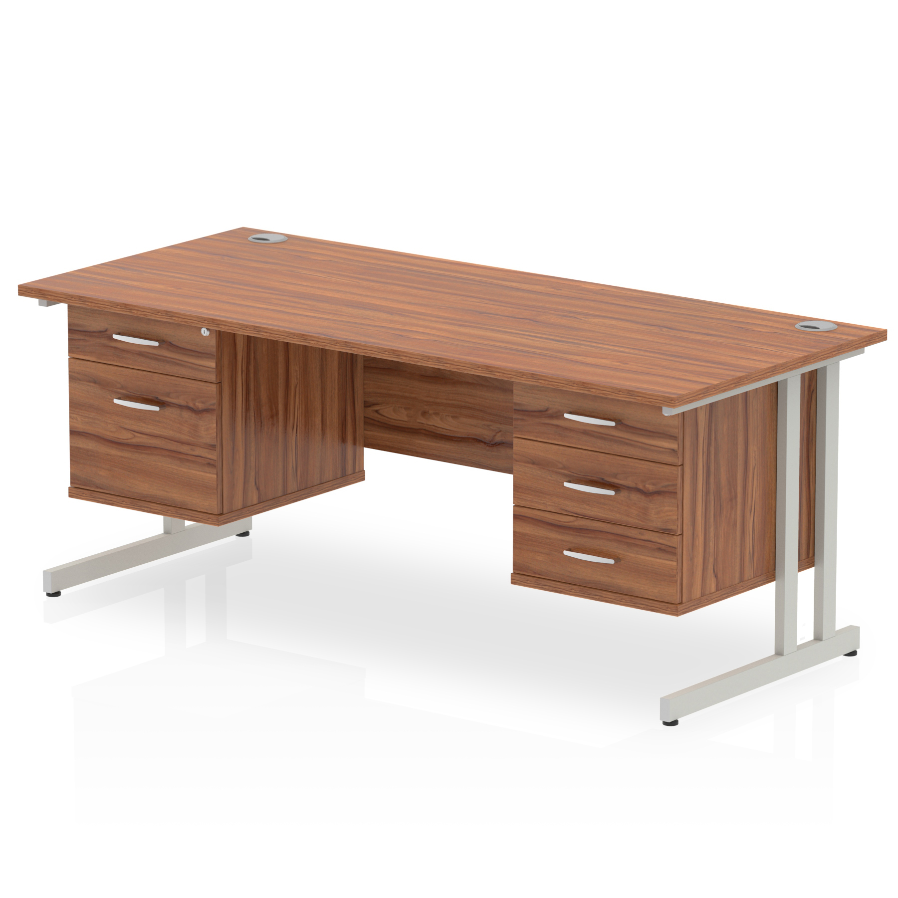 Walnut / Silver Frame