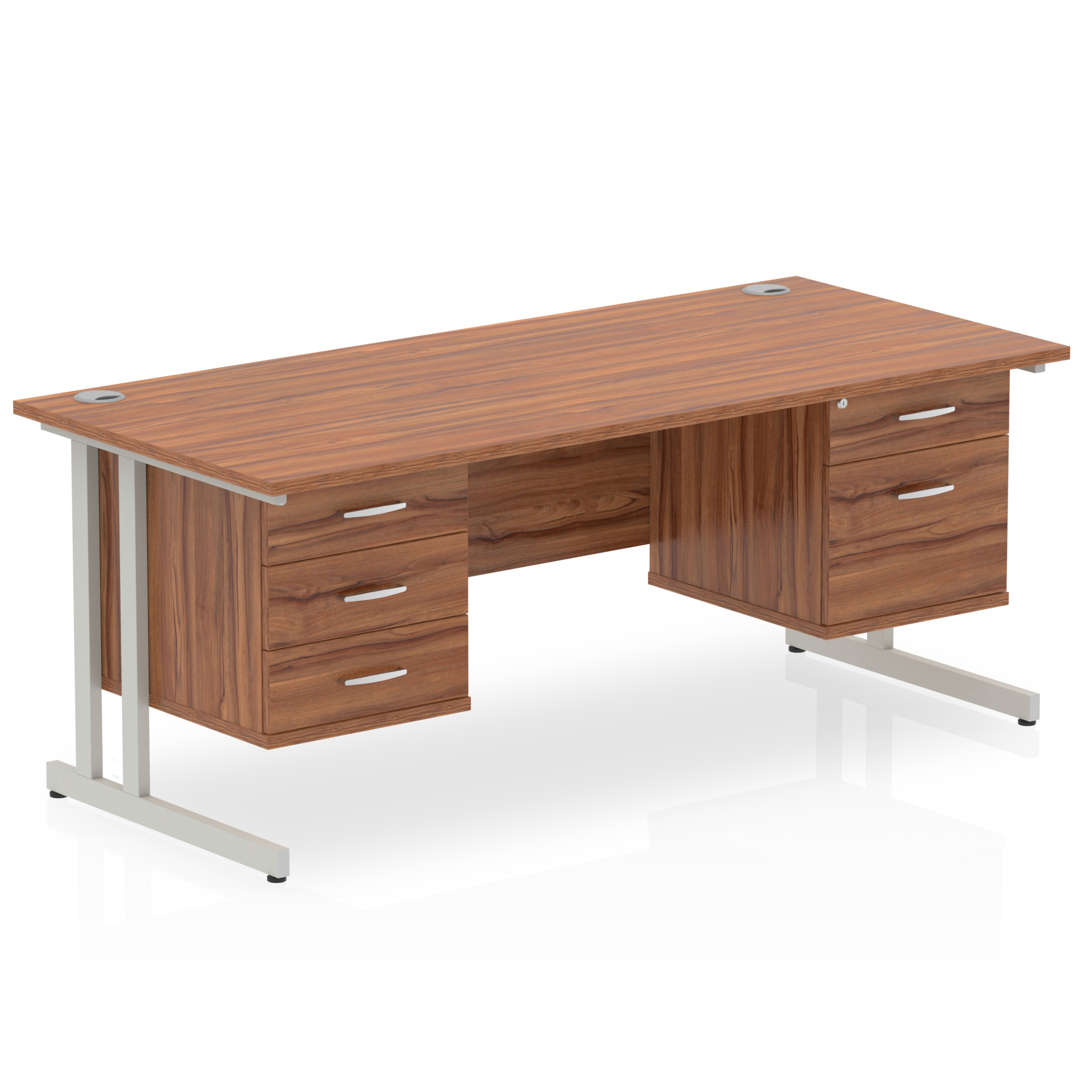 Walnut / Silver Frame
