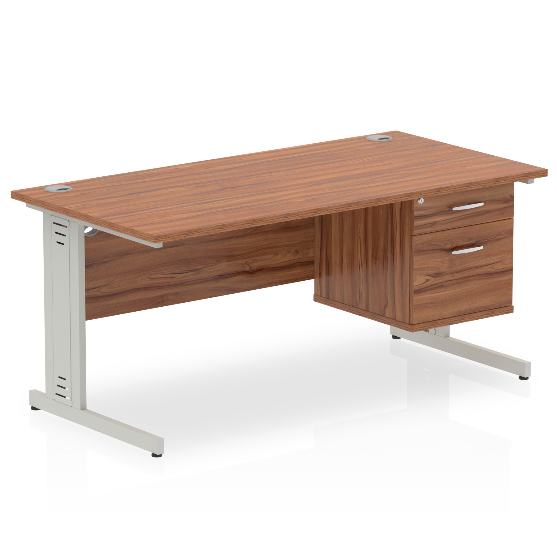 Walnut / Silver Frame