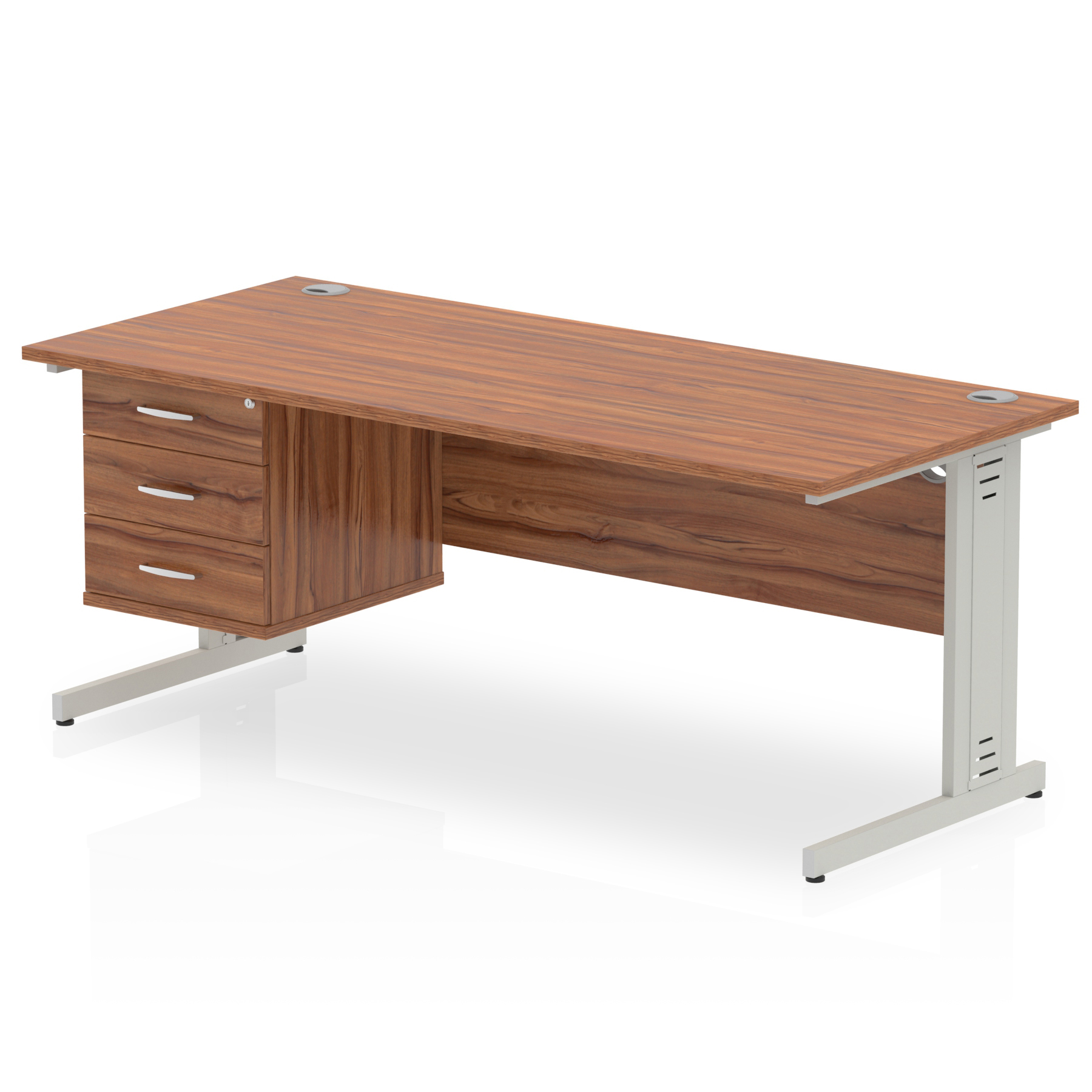 Walnut / Silver Frame