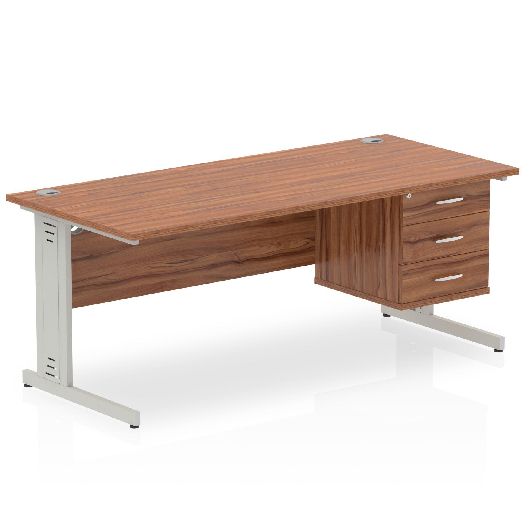 Walnut / Silver Frame