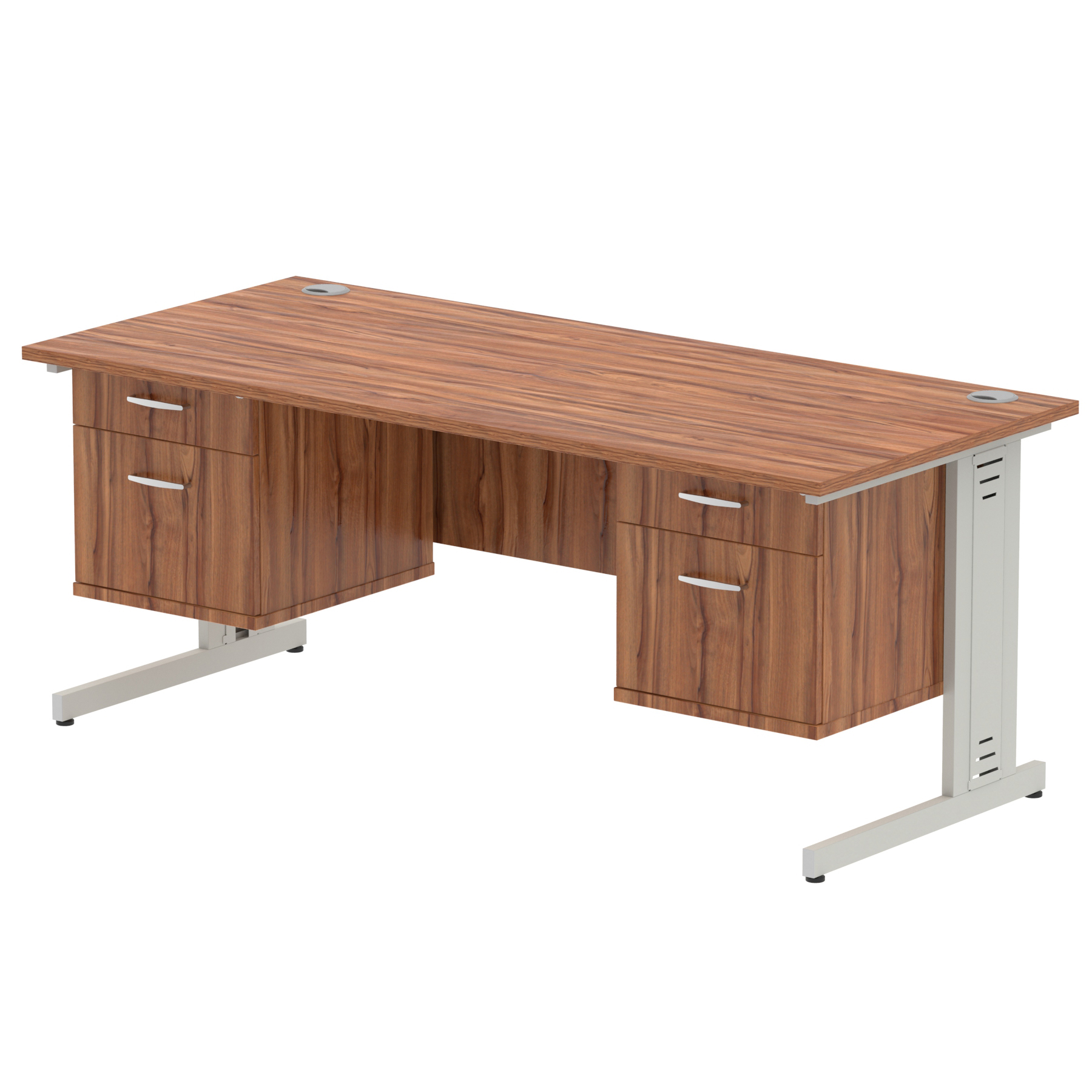 Walnut / Silver Frame