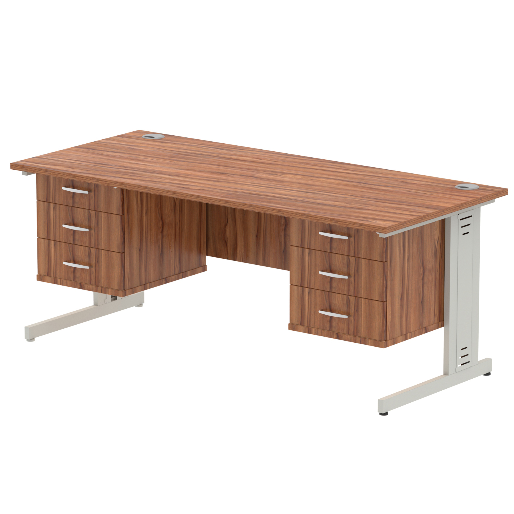 Walnut / Silver Frame