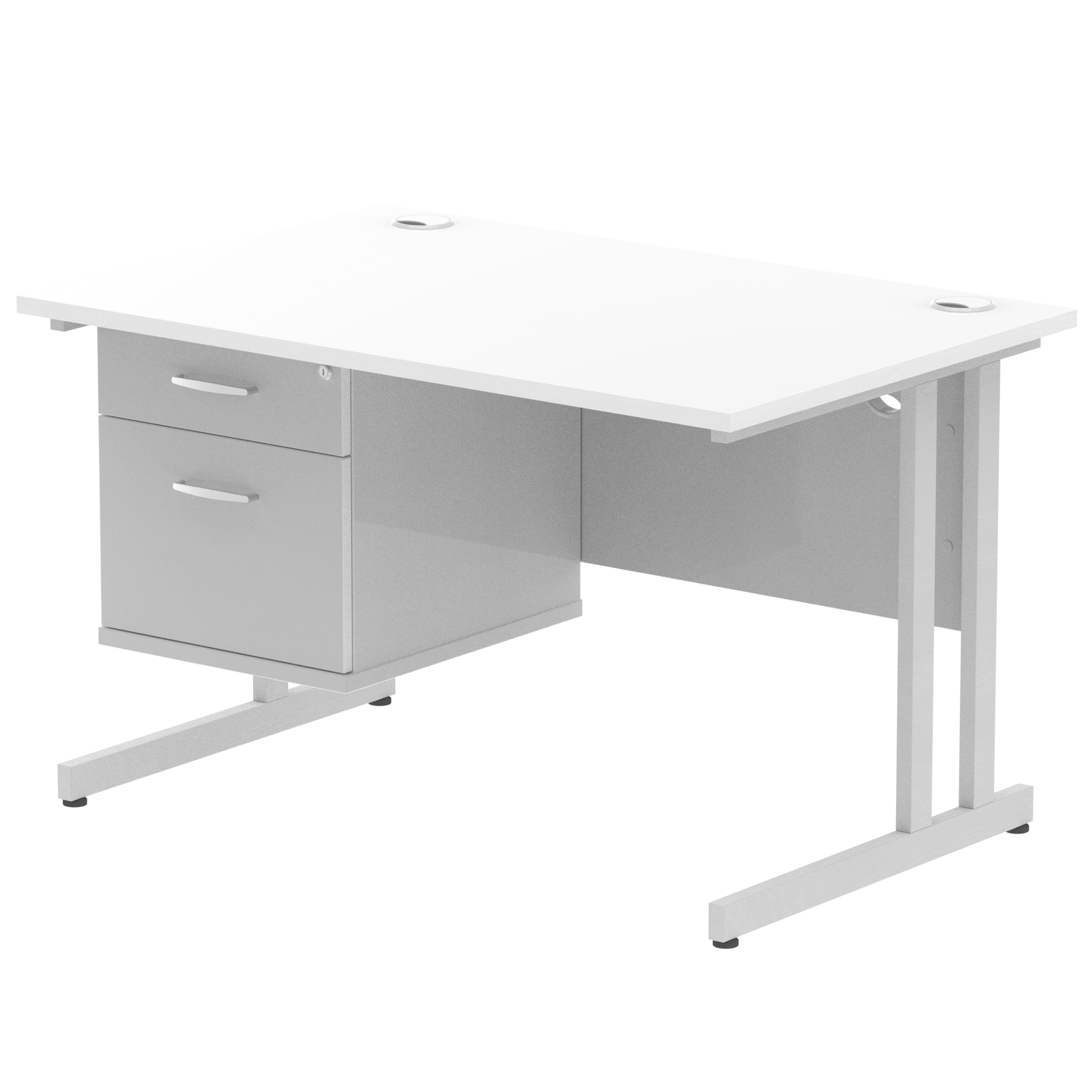 White / Silver Frame