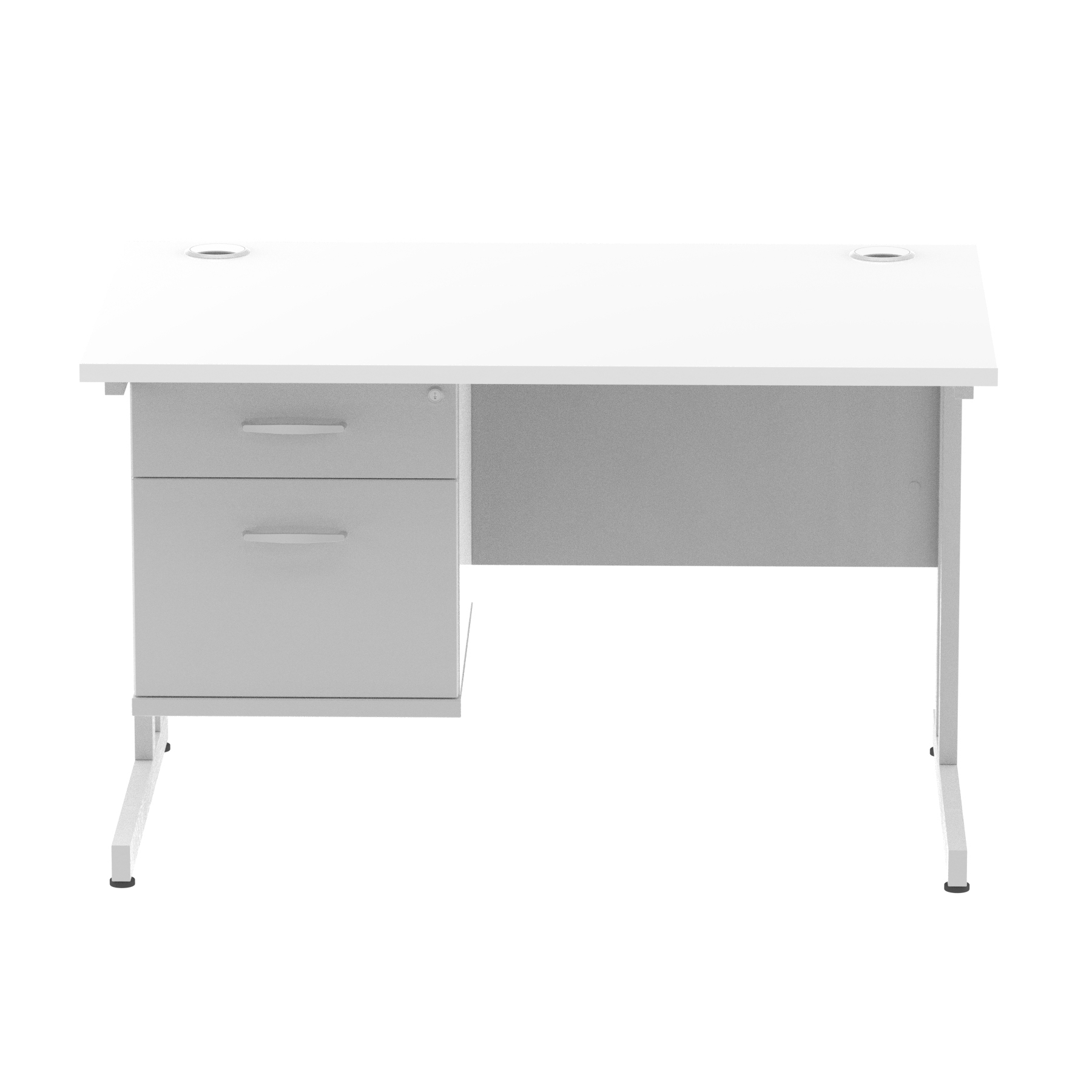 White / Silver Frame