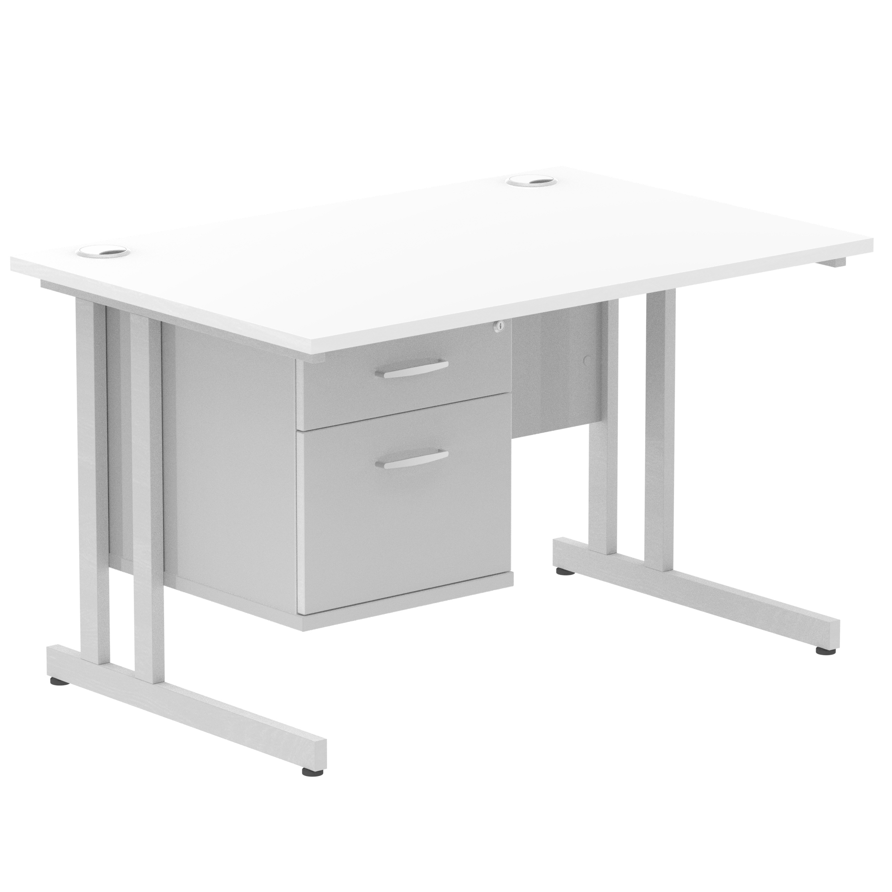 White / Silver Frame