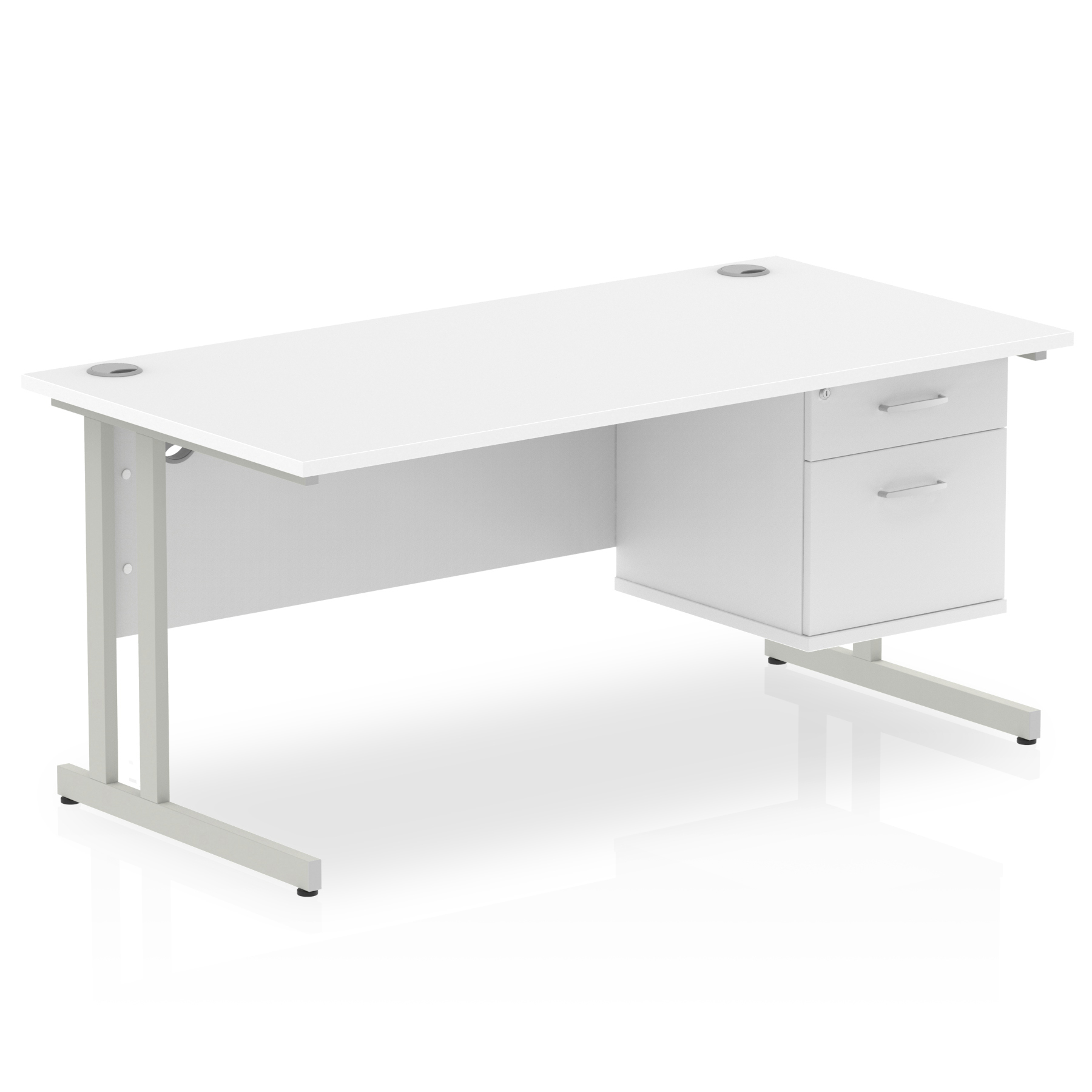 White / Silver Frame
