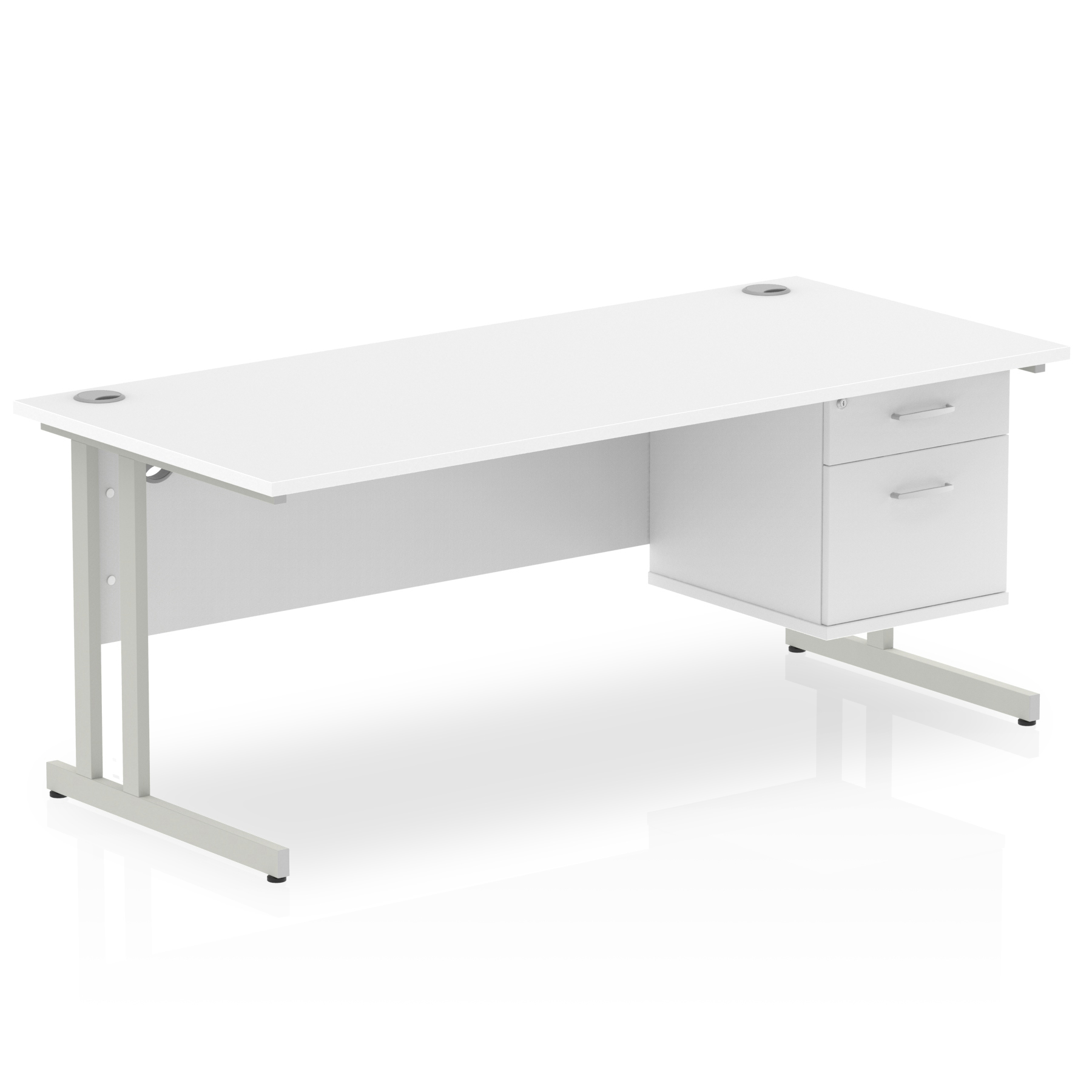 White / Silver Frame