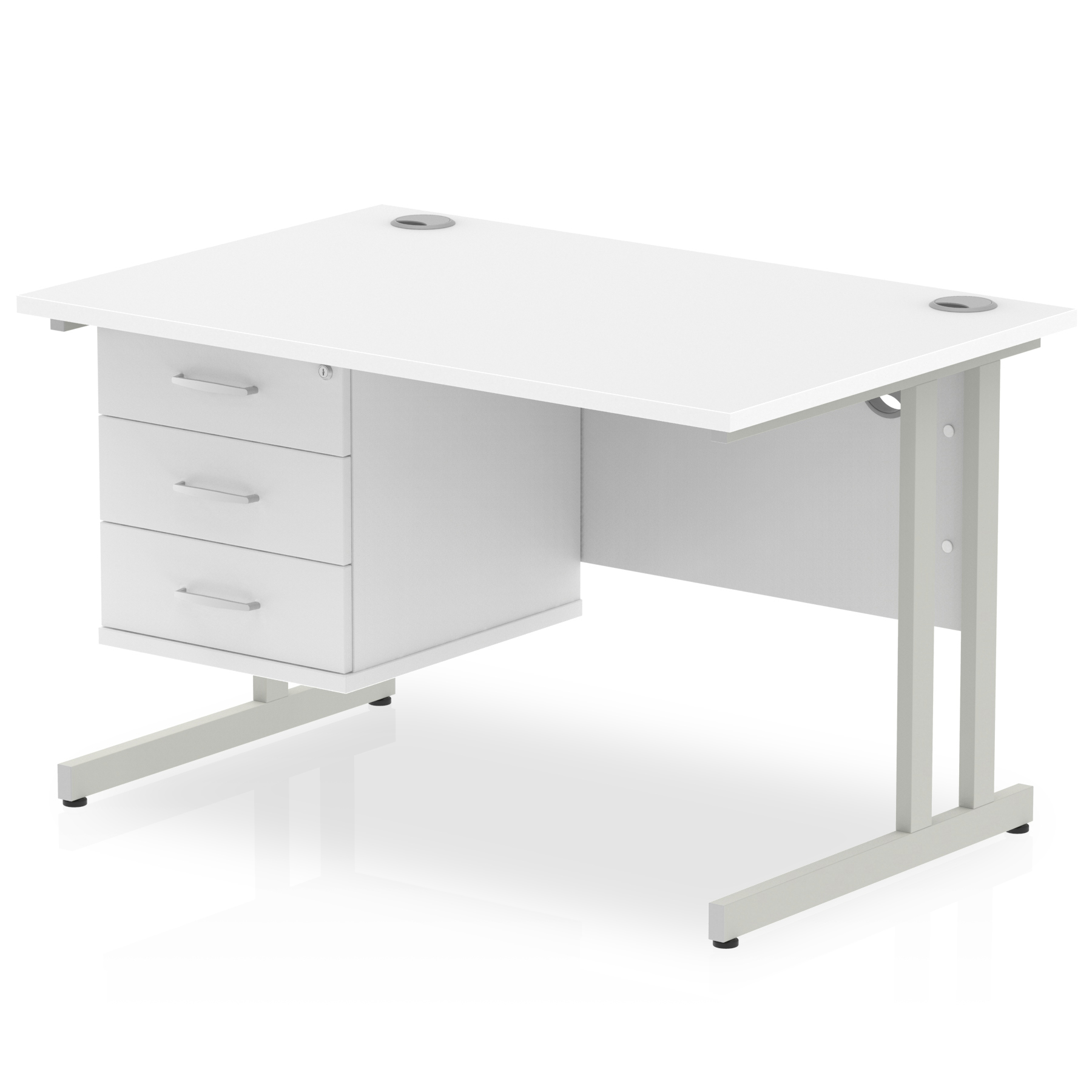 White / Silver Frame