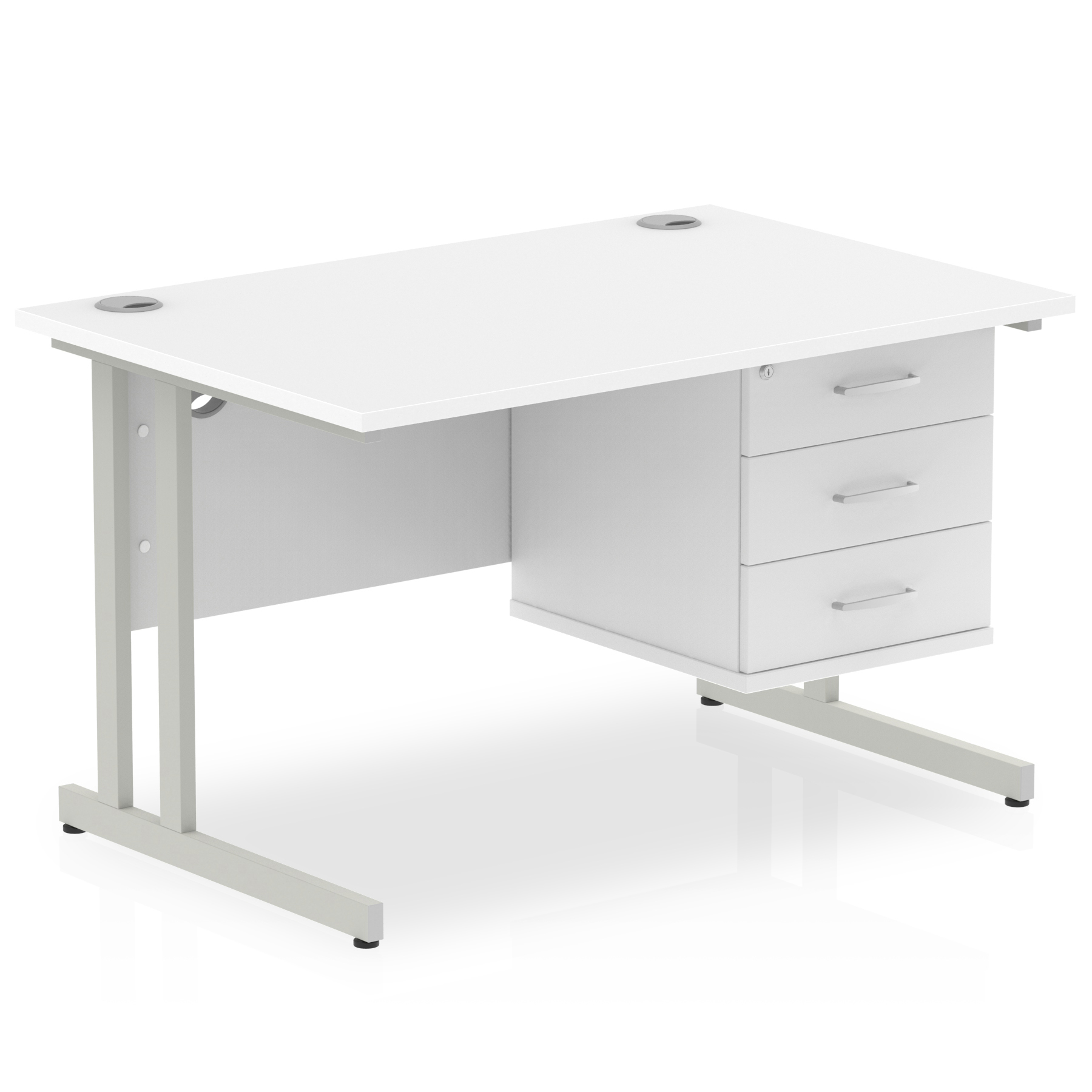 White / Silver Frame