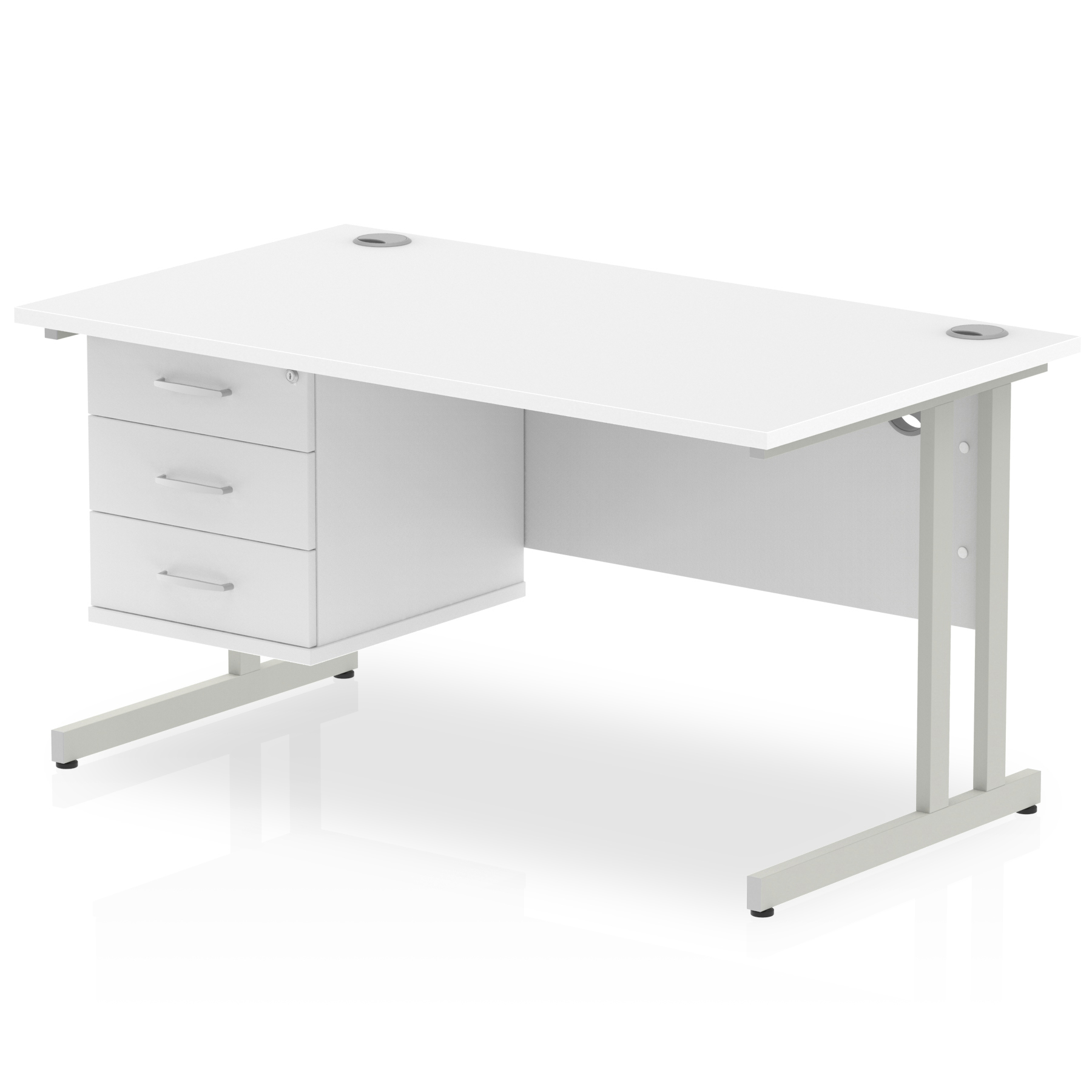 White / Silver Frame