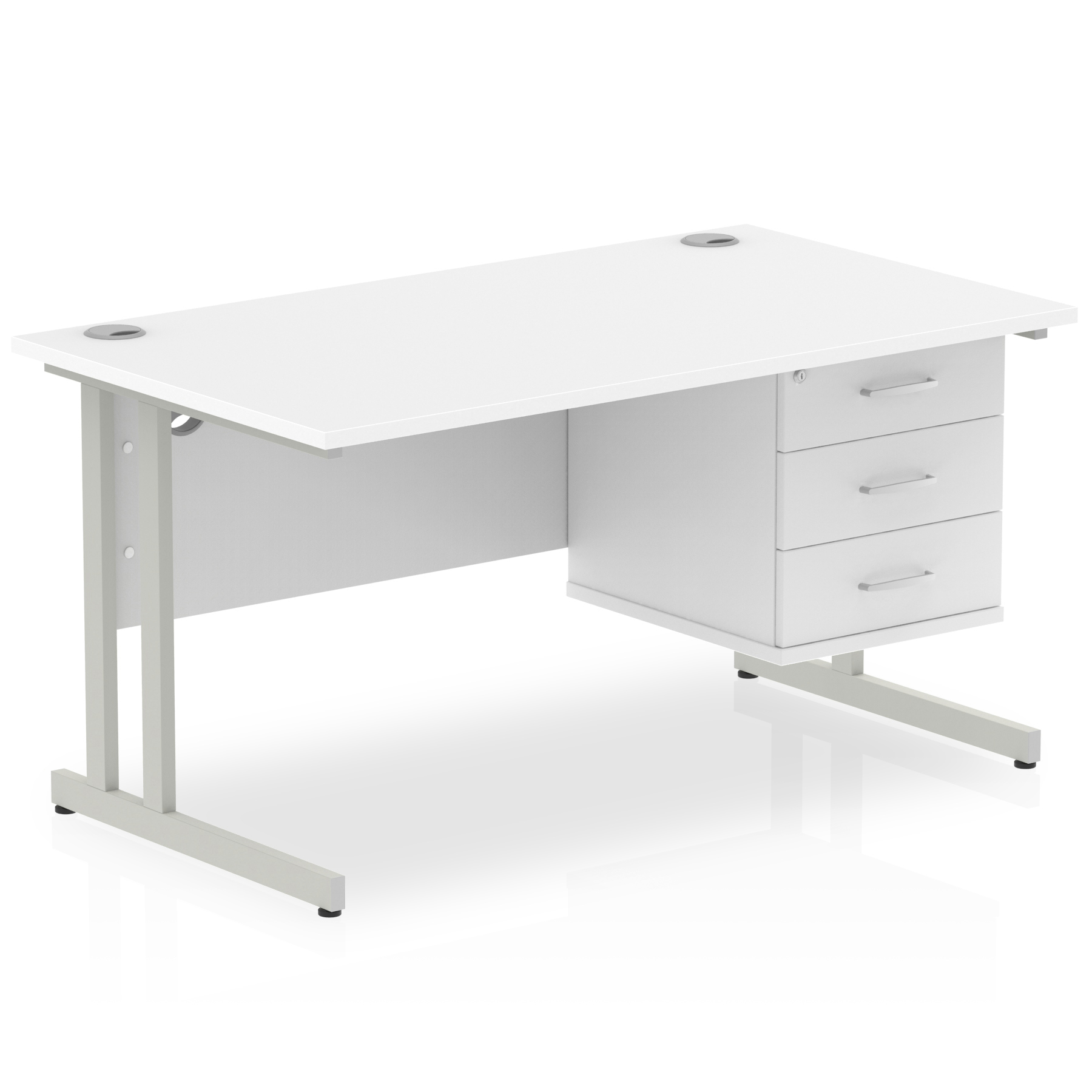 White / Silver Frame