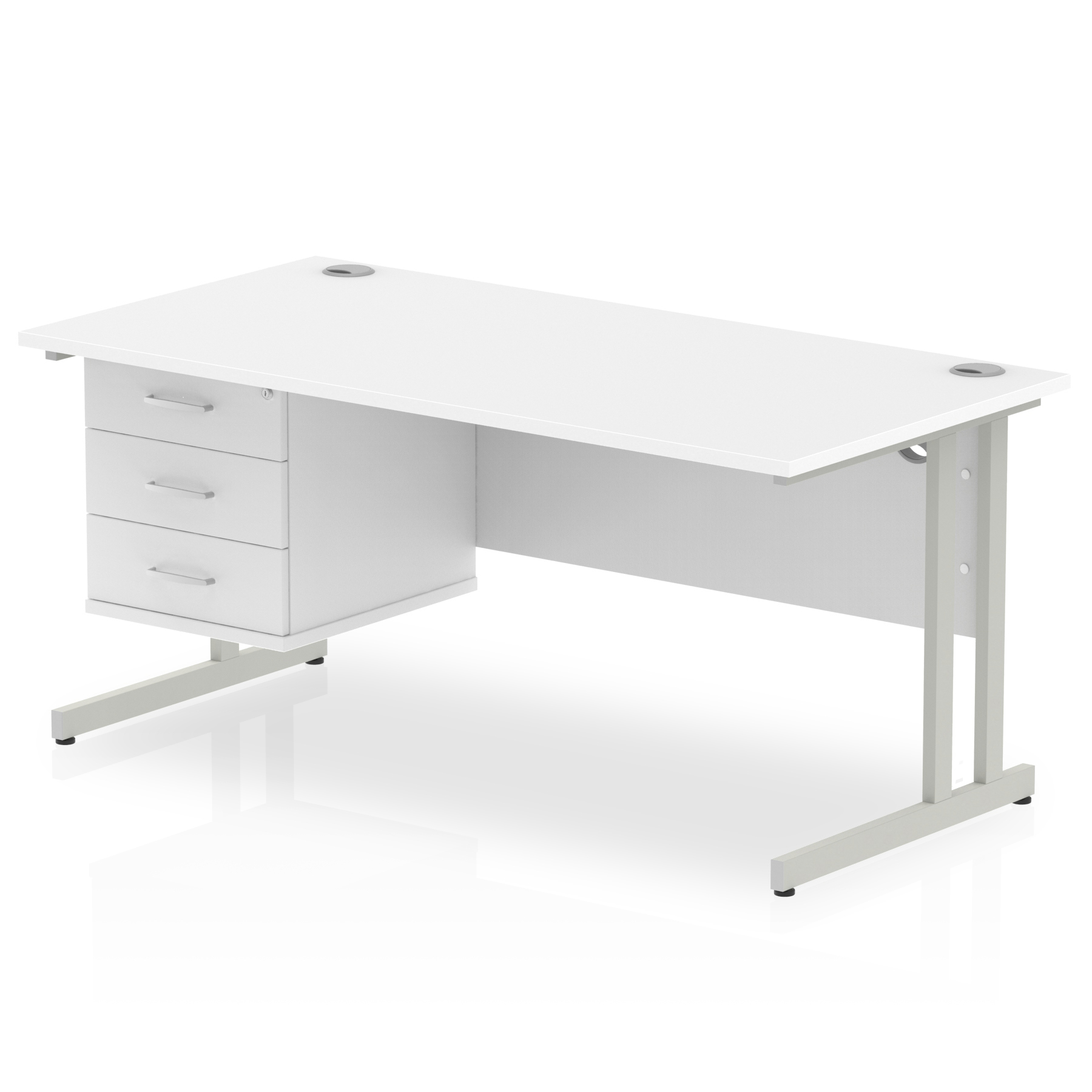 White / Silver Frame