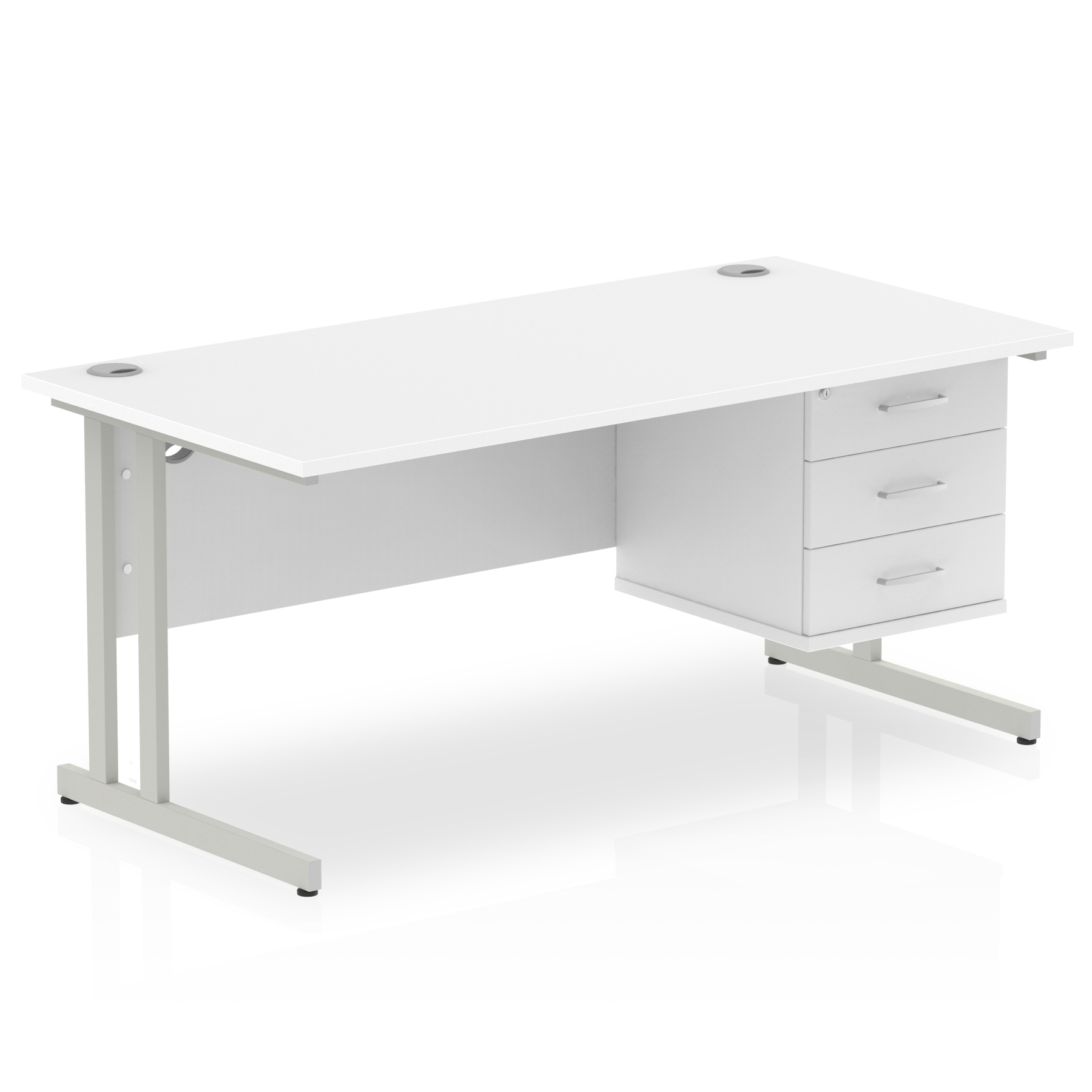 White / Silver Frame