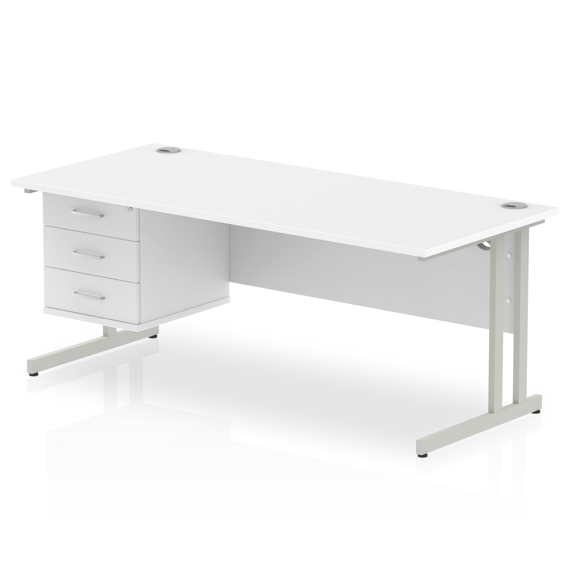 White / Silver Frame