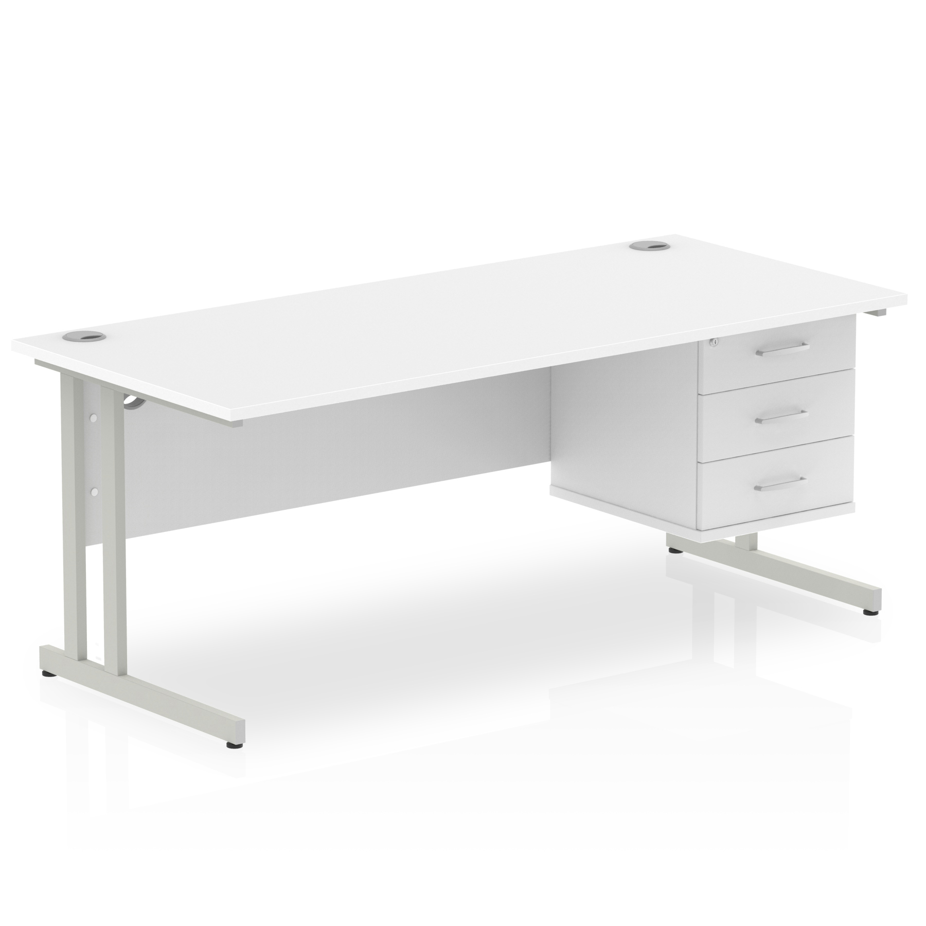 White / Silver Frame