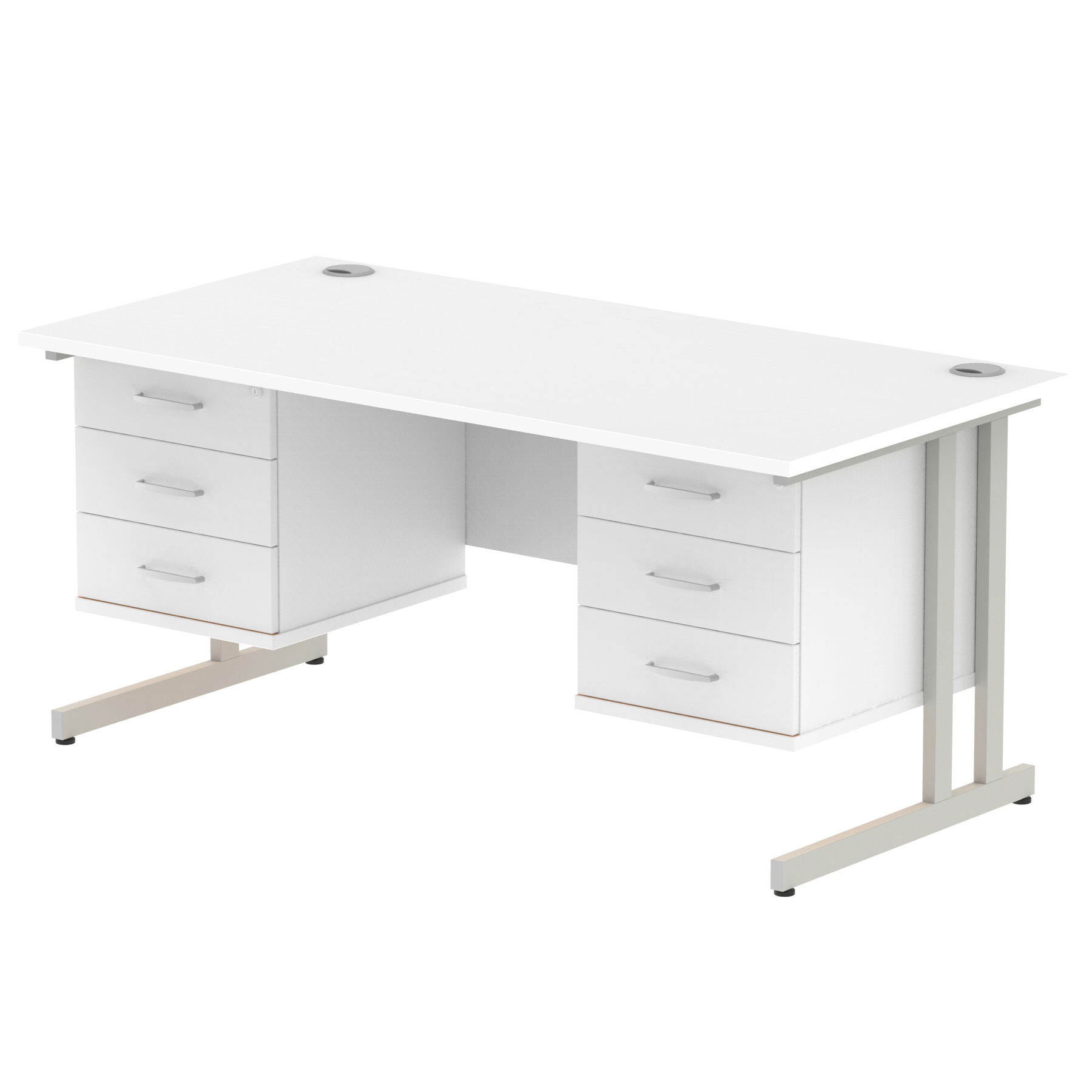 White / Silver Frame