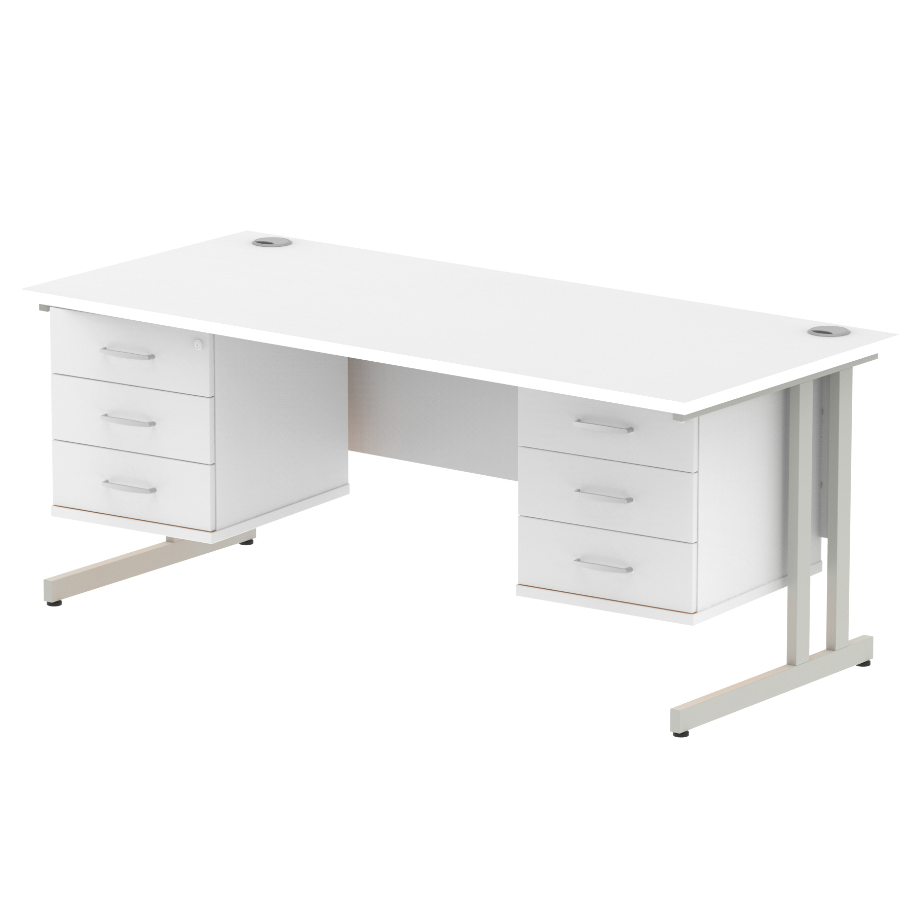 White / Silver Frame