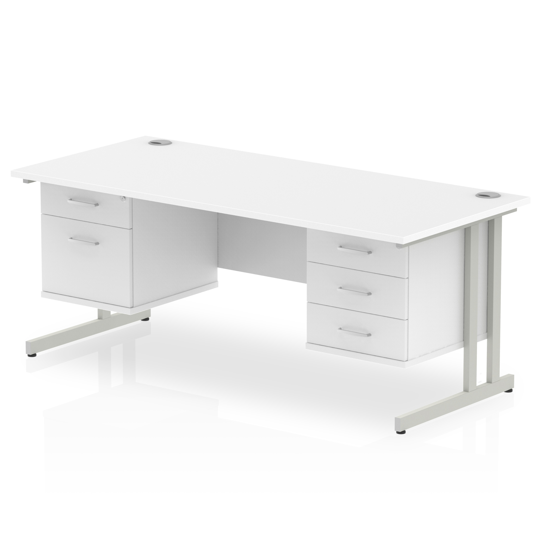 White / Silver Frame
