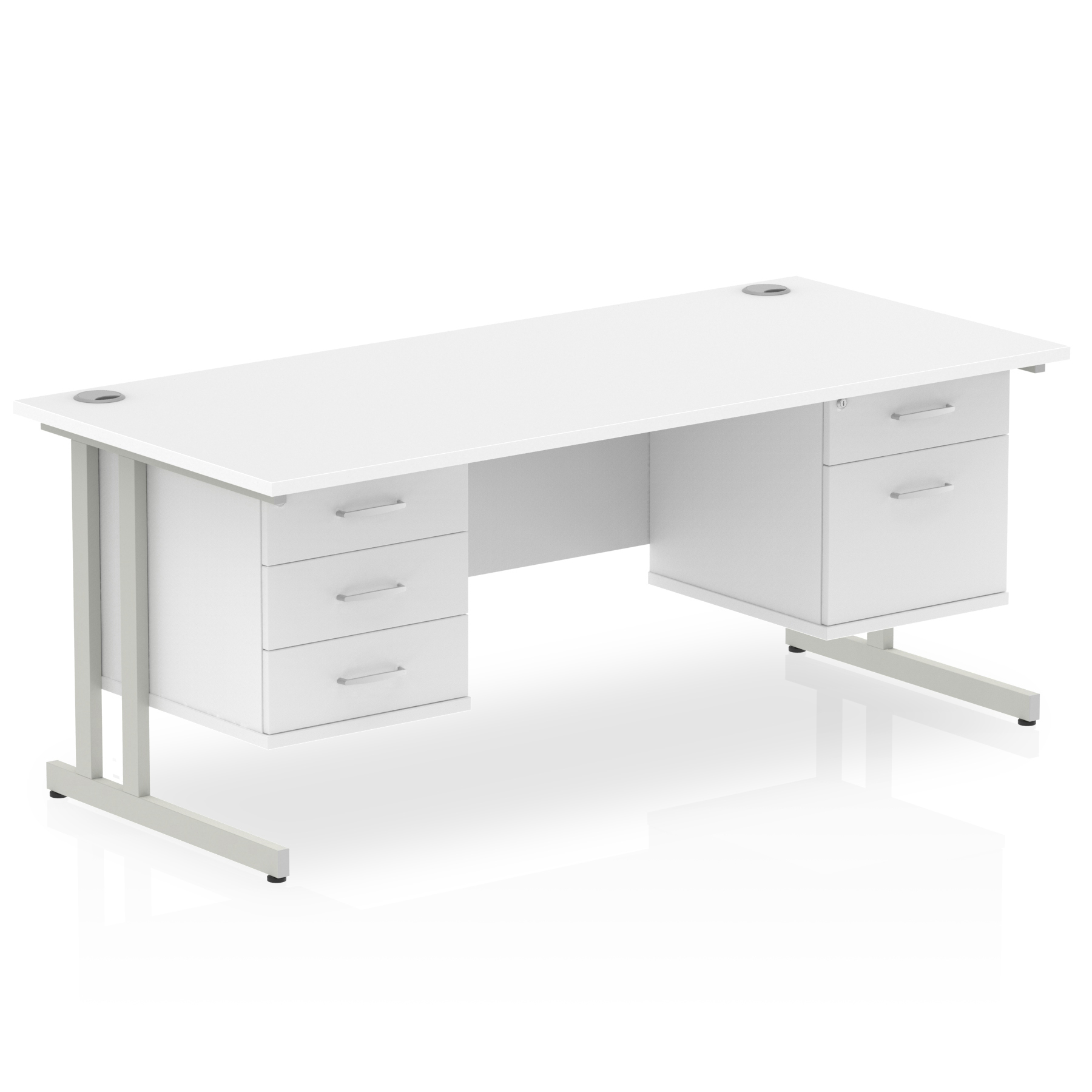 White / Silver Frame