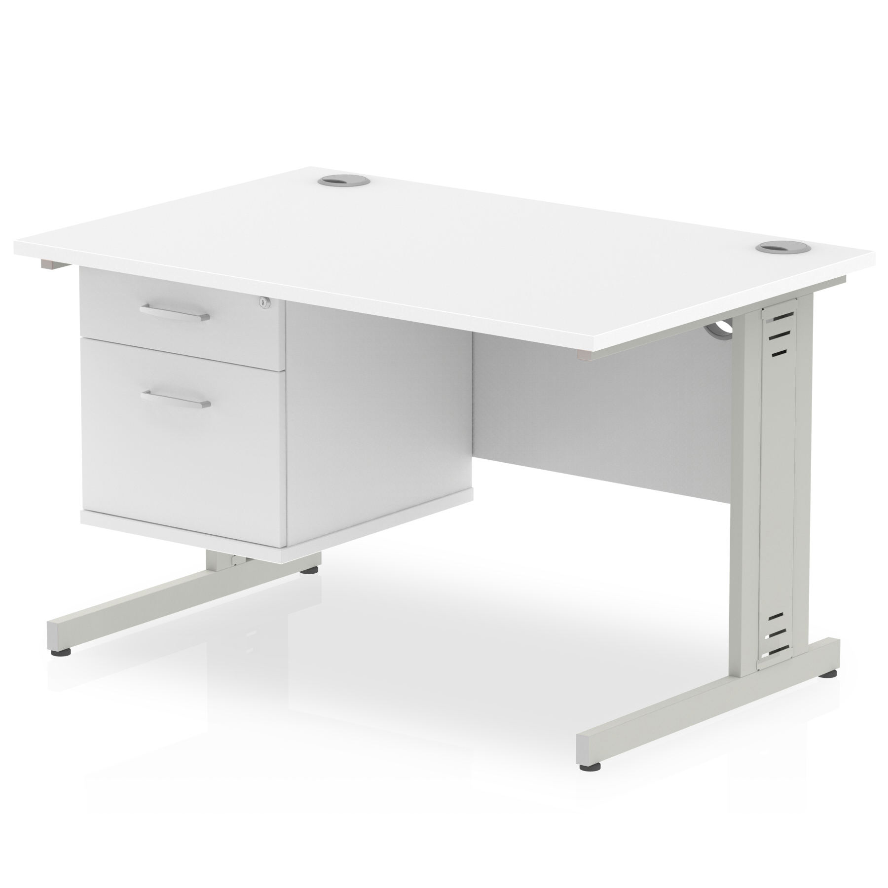 White / Silver Frame