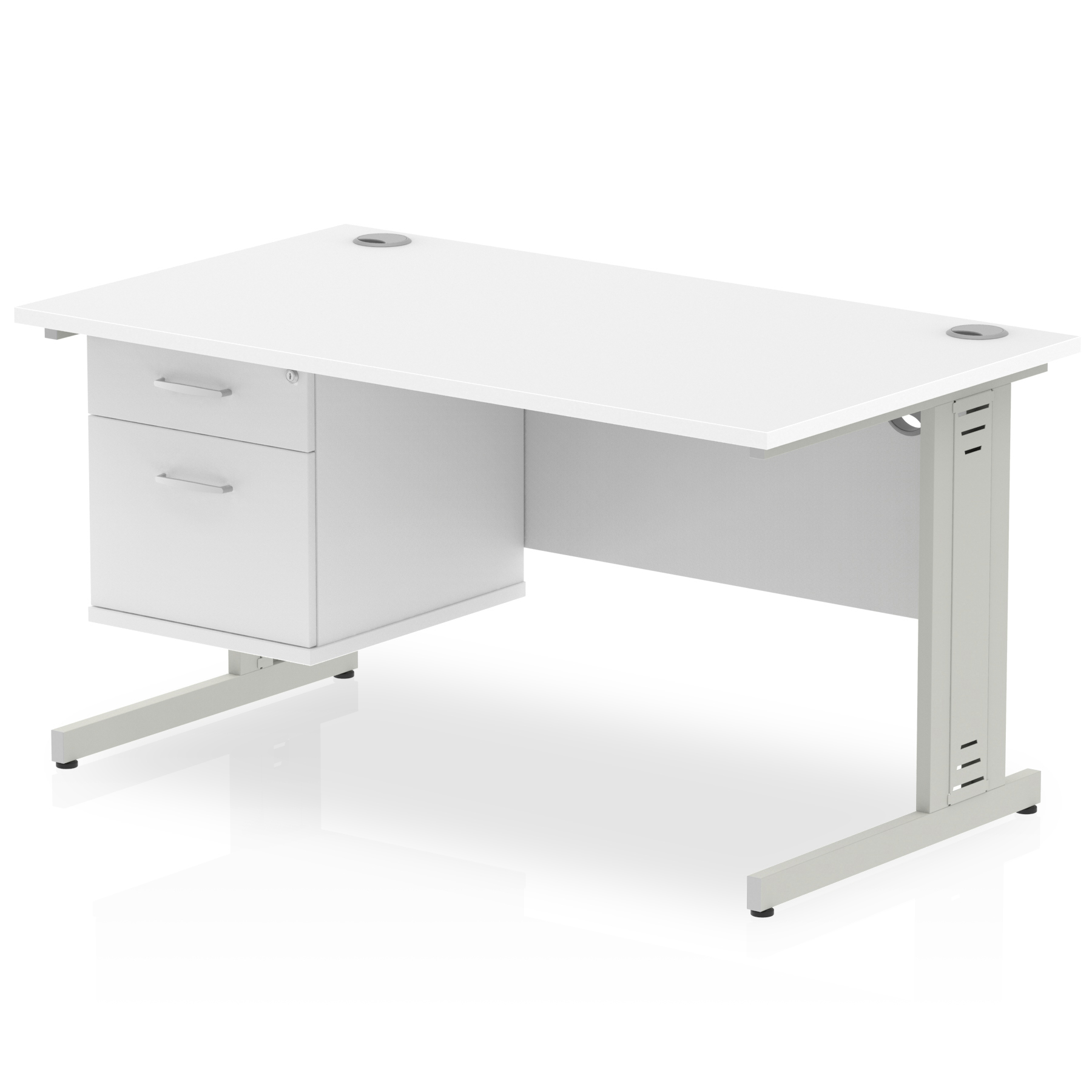 White / Silver Frame